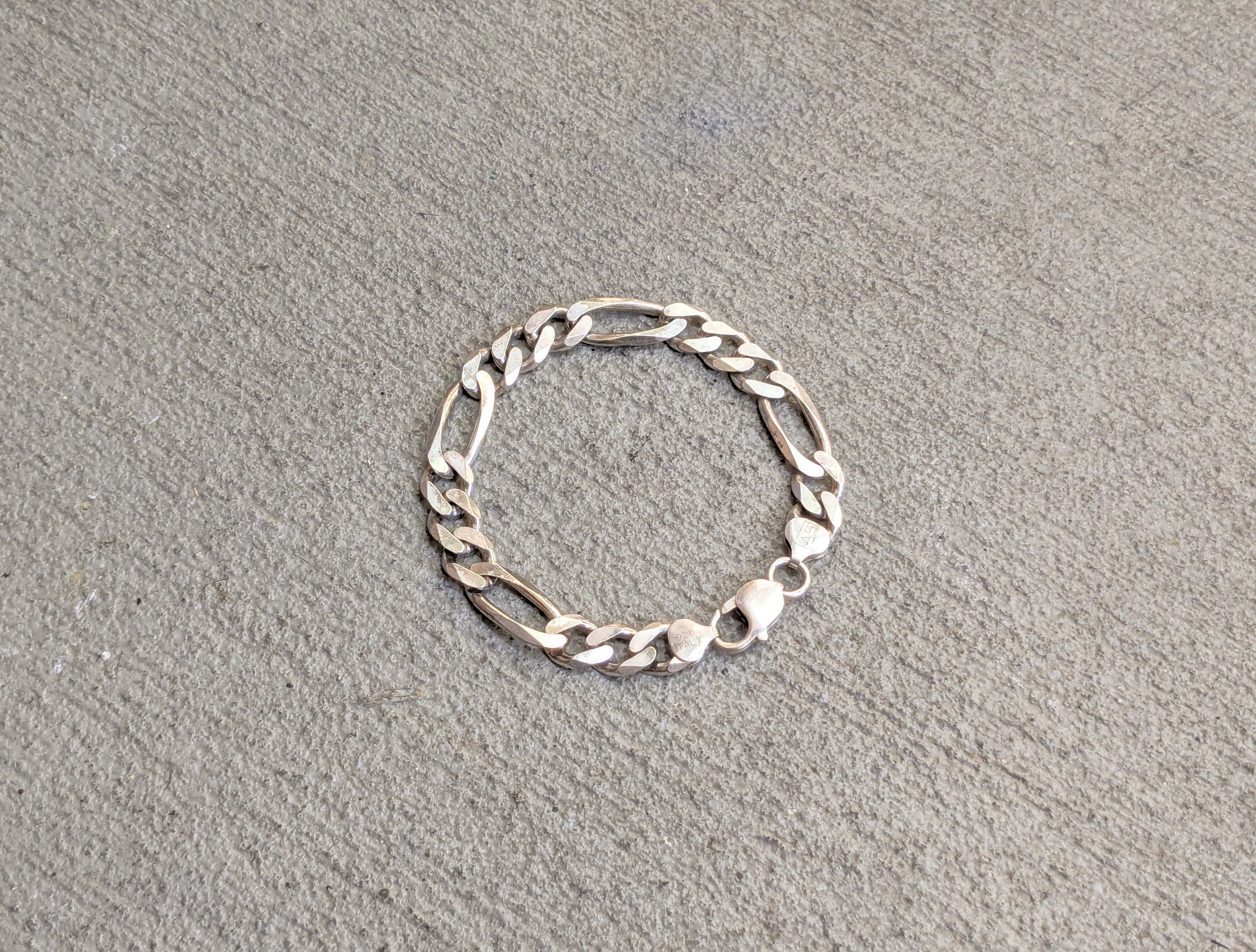 Other Sterling Silver Bracelet 8" Figaro Link Chain Biker Punk Size ONE SIZE - 1 Thumbnail