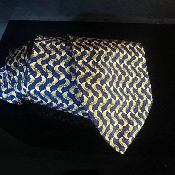 Gucci Gucci Silk Tie Psychedelic Blue Mid Century Modernist Retro Size ONE SIZE - 4 Thumbnail