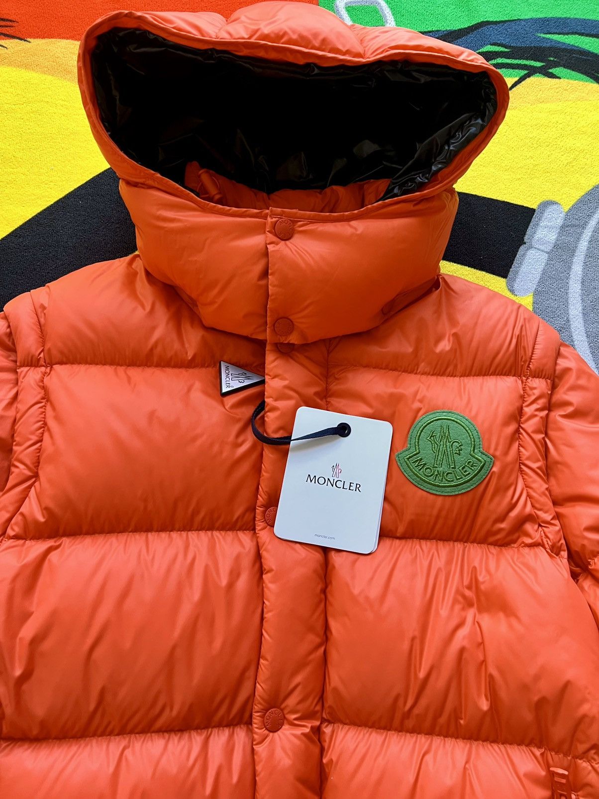 Moncler L Moncler Cyclone Short Down Jacket goose orange vest 2 jn 1 Size US L / EU 52-54 / 3 - 9 Thumbnail