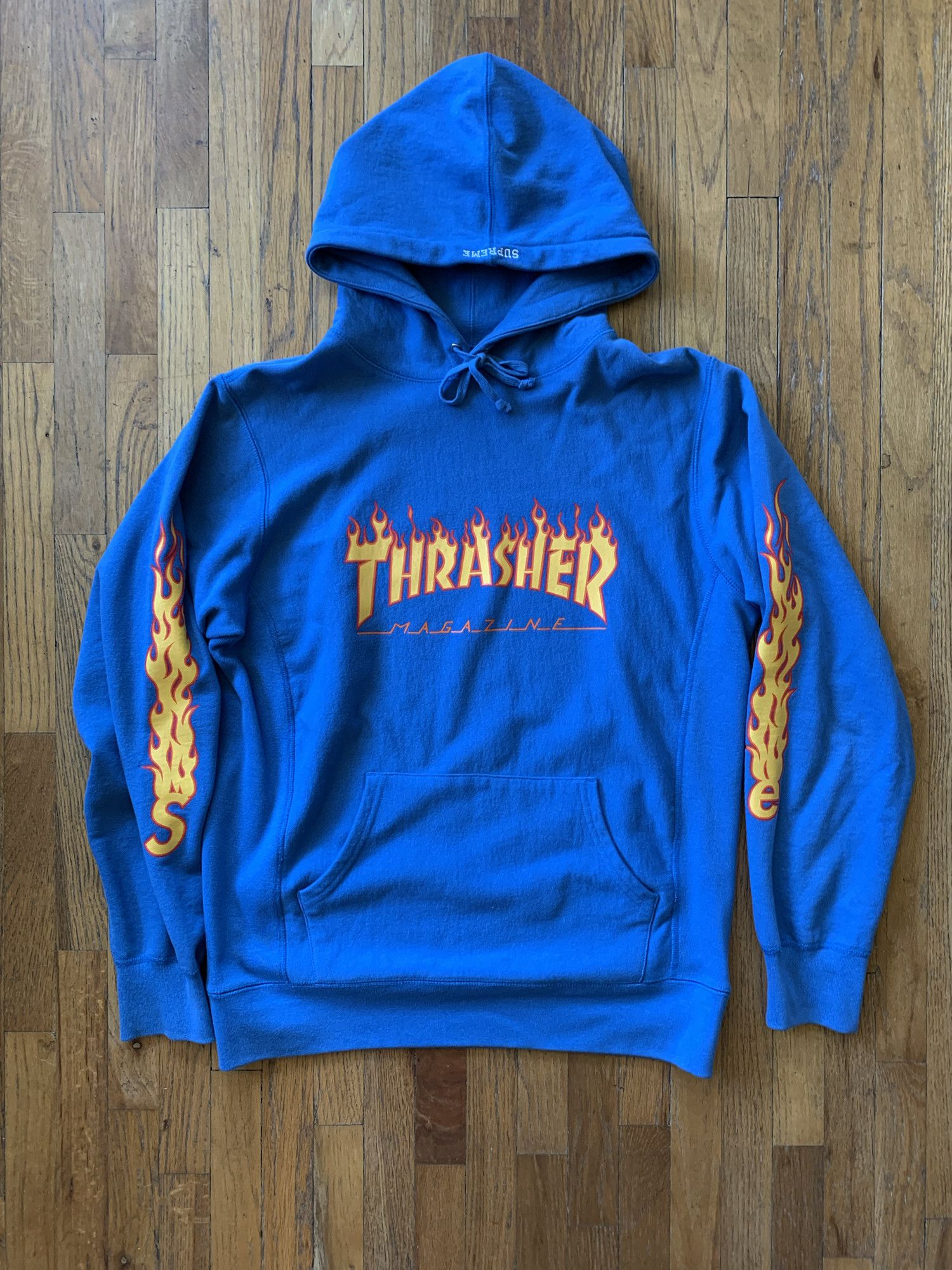 Supreme Supreme Thrasher Flame Hooded Sweatshirt Blue Large SS15 Size US L / EU 52-54 / 3 - 1 Thumbnail