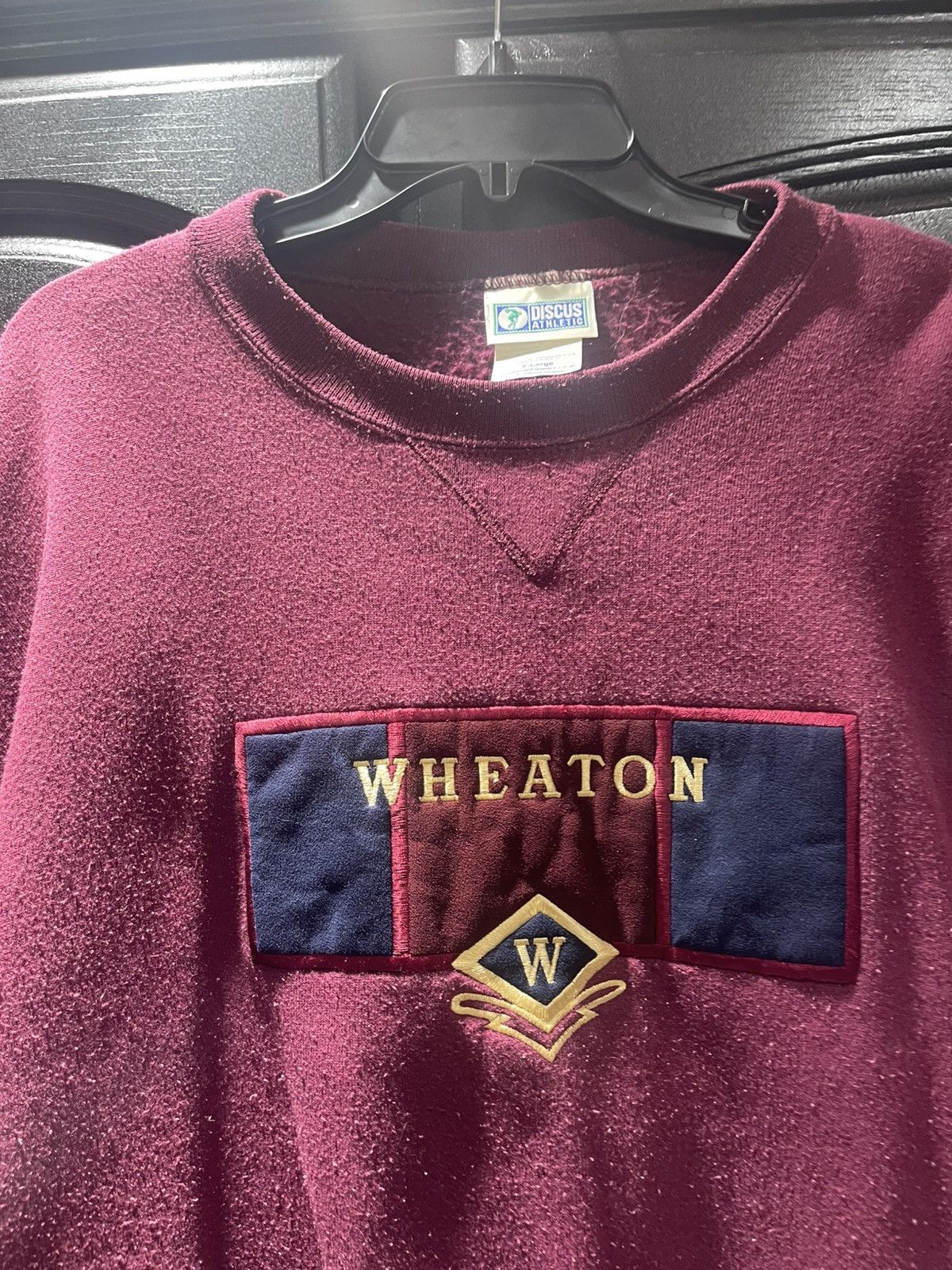 Other Vintage 1980-90s Discus Athletic Maroon Wheaton Sweatshirt Size US XL / EU 56 / 4 - 2 Thumbnail