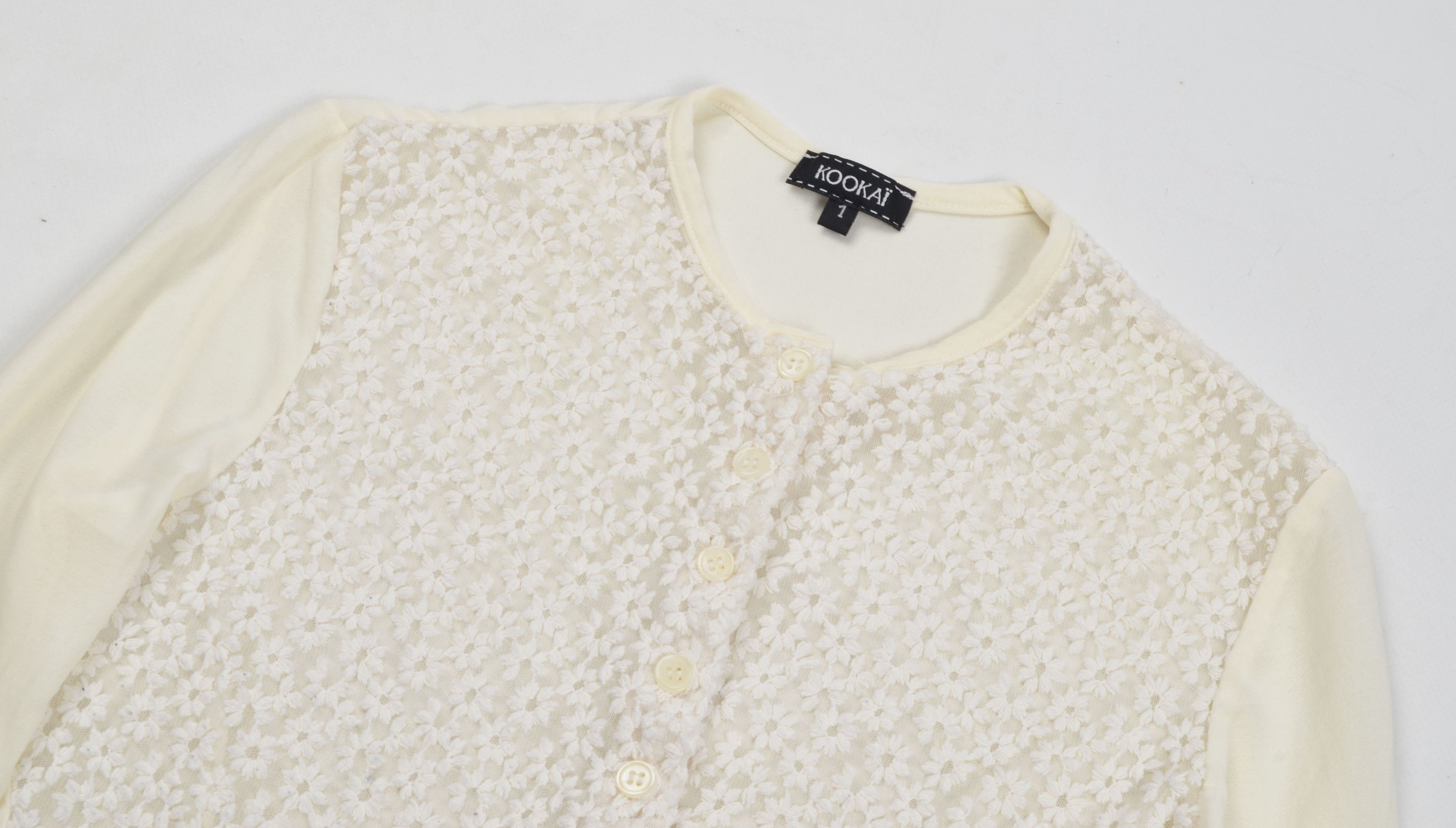 Vintage Vintage Kookai Y2K Cottage Floral Embroidered Mesh Cardigan Size XS / US 0-2 / IT 36-38 - 5 Thumbnail