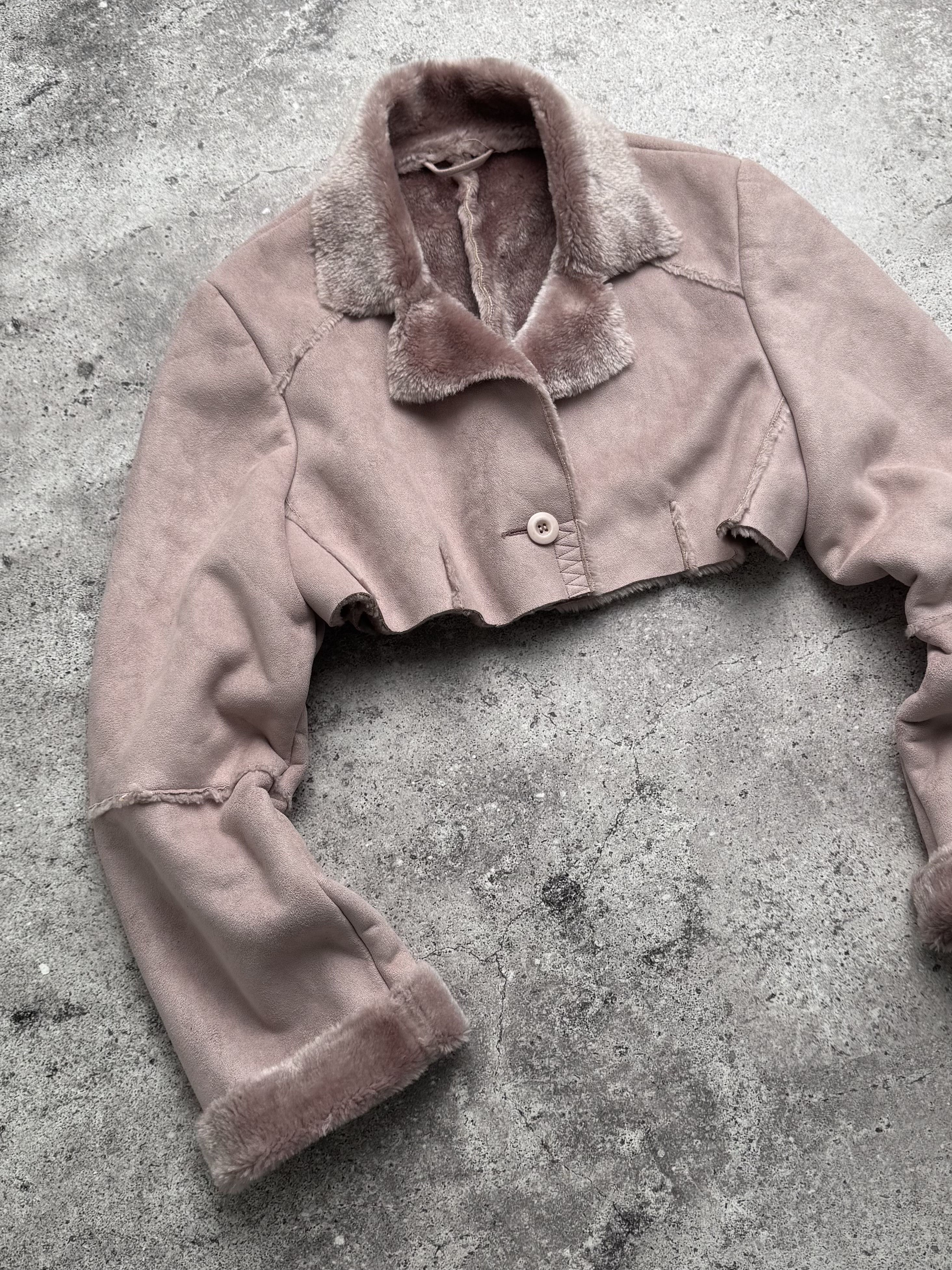 Vintage Vintage Cropped Faux Sheepskin Jacket C2(V488) Size L / US 10 / IT 46 - 2 Thumbnail