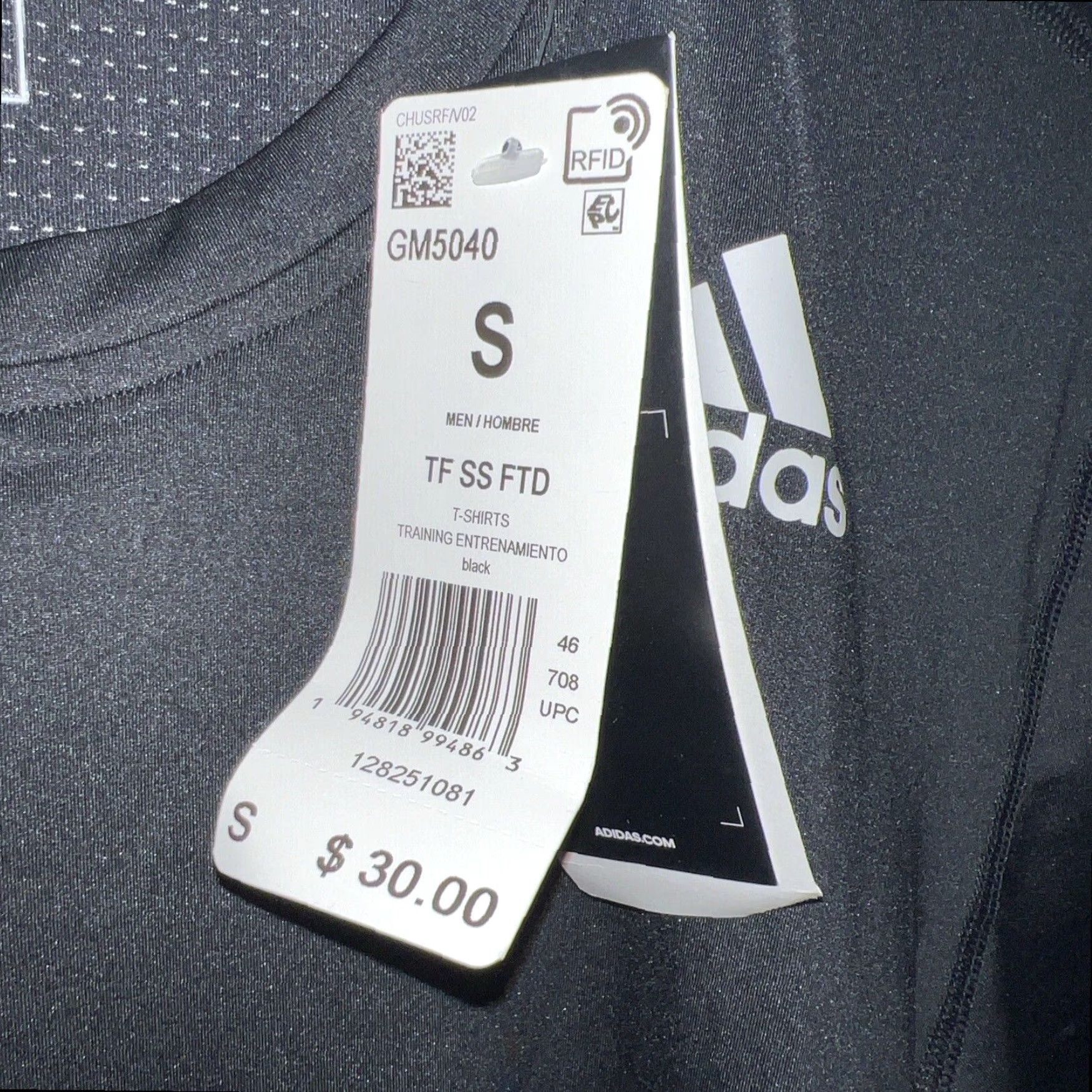 Adidas ADIDAS Techfit Black T-Shirt Mens Size S Activewear Size US S / EU 44-46 / 1 - 4 Thumbnail