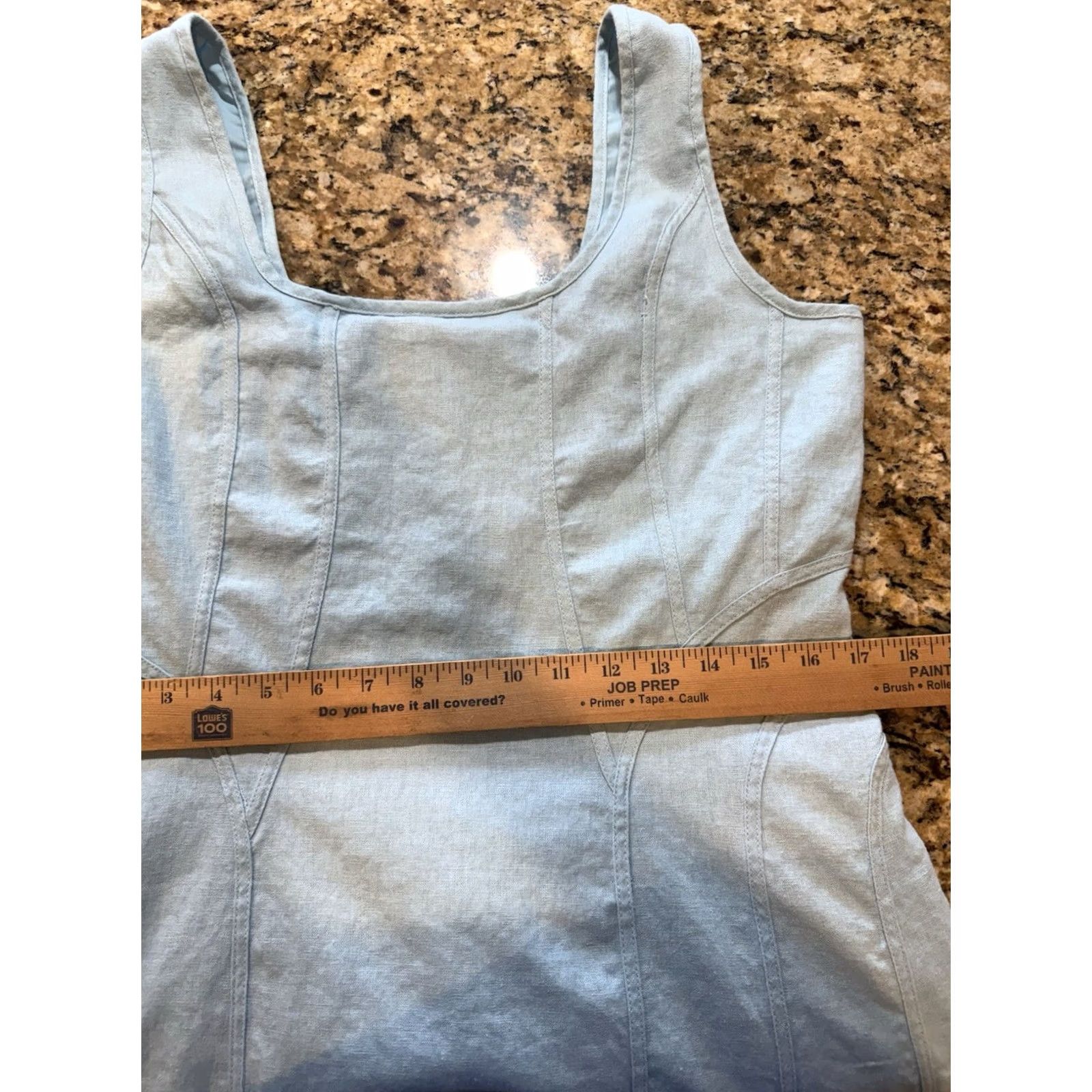 House of Harlow VINTAGE House of Harlow 1960 x Revolve blue Linen blend Square Neck Midi Dress Large Women Sleeveless Square Neck Midi Dress Womens L Blue Size L / US 10 / IT 46 - 6 Thumbnail