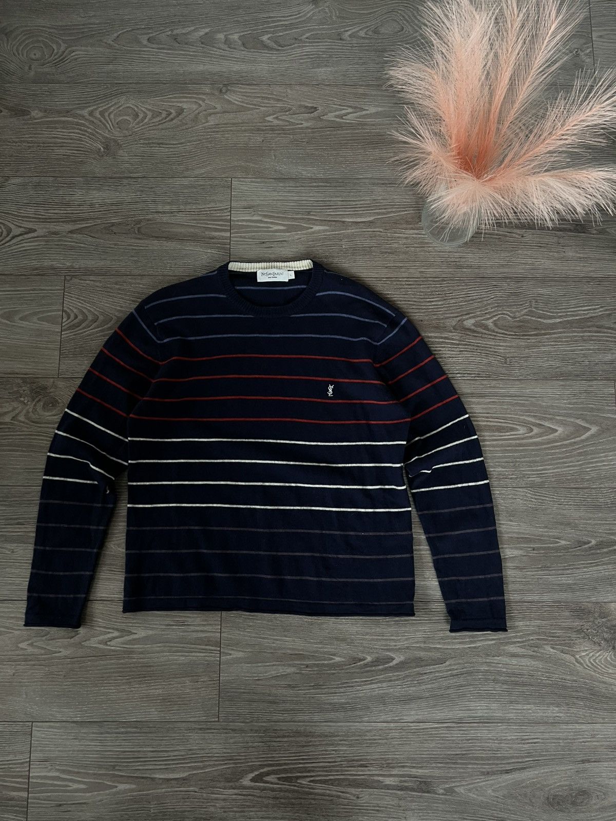 Yves Saint Laurent ‼️Vintage YSL YvesSaintLaurent Wool Knit Logo Sweater ‼️ Size US M / EU 48-50 / 2 - 2 Thumbnail