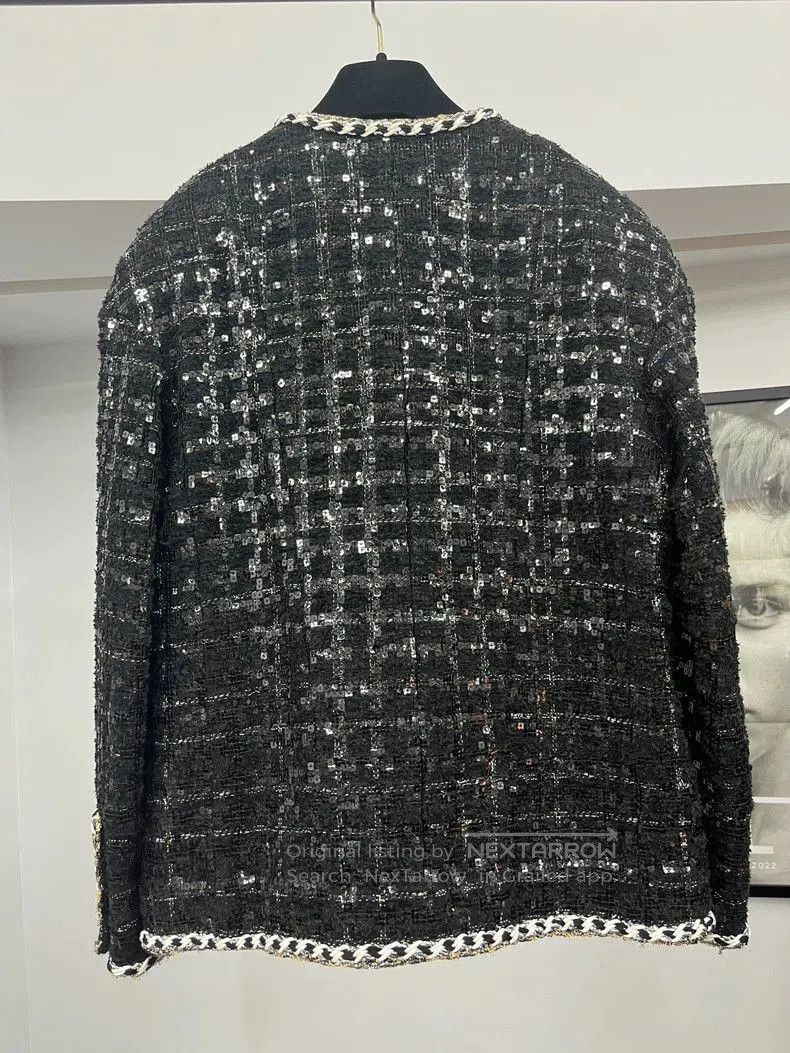 Chanel Chanel Black Sequin Embellished Jacket. Size US M / EU 48-50 / 2 - 3 Thumbnail