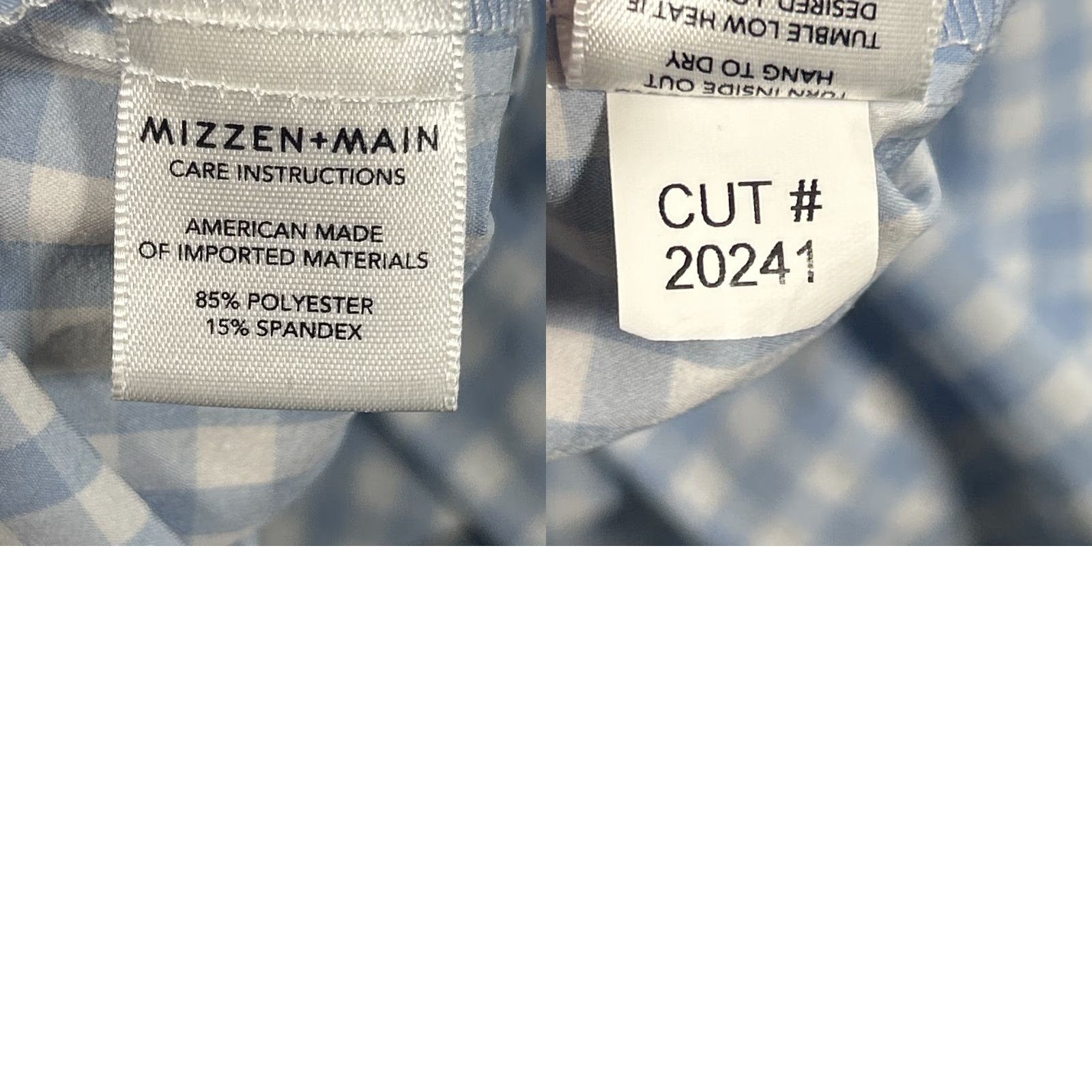 Mizzen+Main Mizzen+Main Leeward Shirt Mens 2XL Blue Plaid Check Button Up Stretch Size US XXL / EU 58 / 5 - 8 Thumbnail