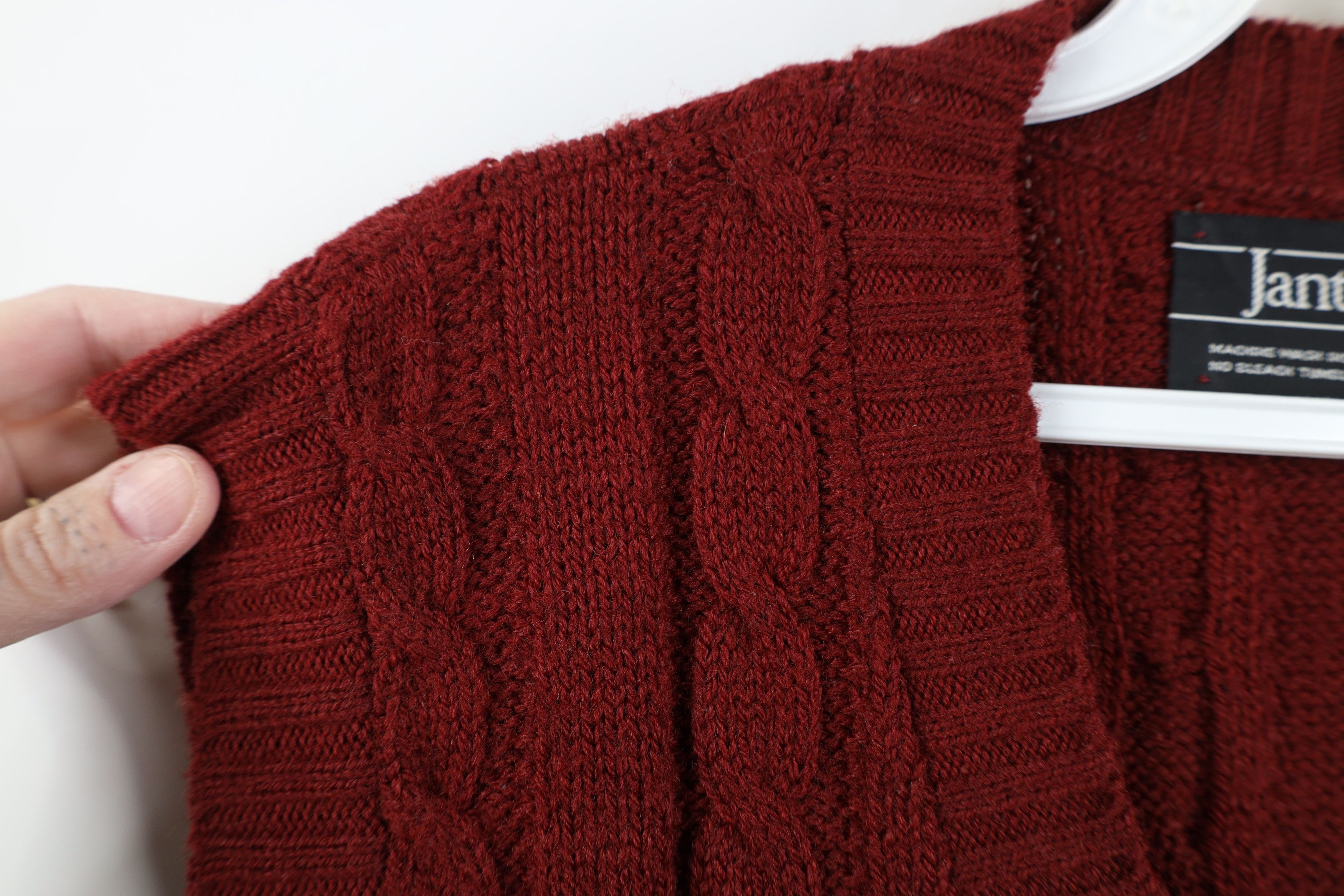 Vintage Vintage 70s Streetwear Cable Knit Sweater Vest Red USA Size US L / EU 52-54 / 3 - 5 Thumbnail