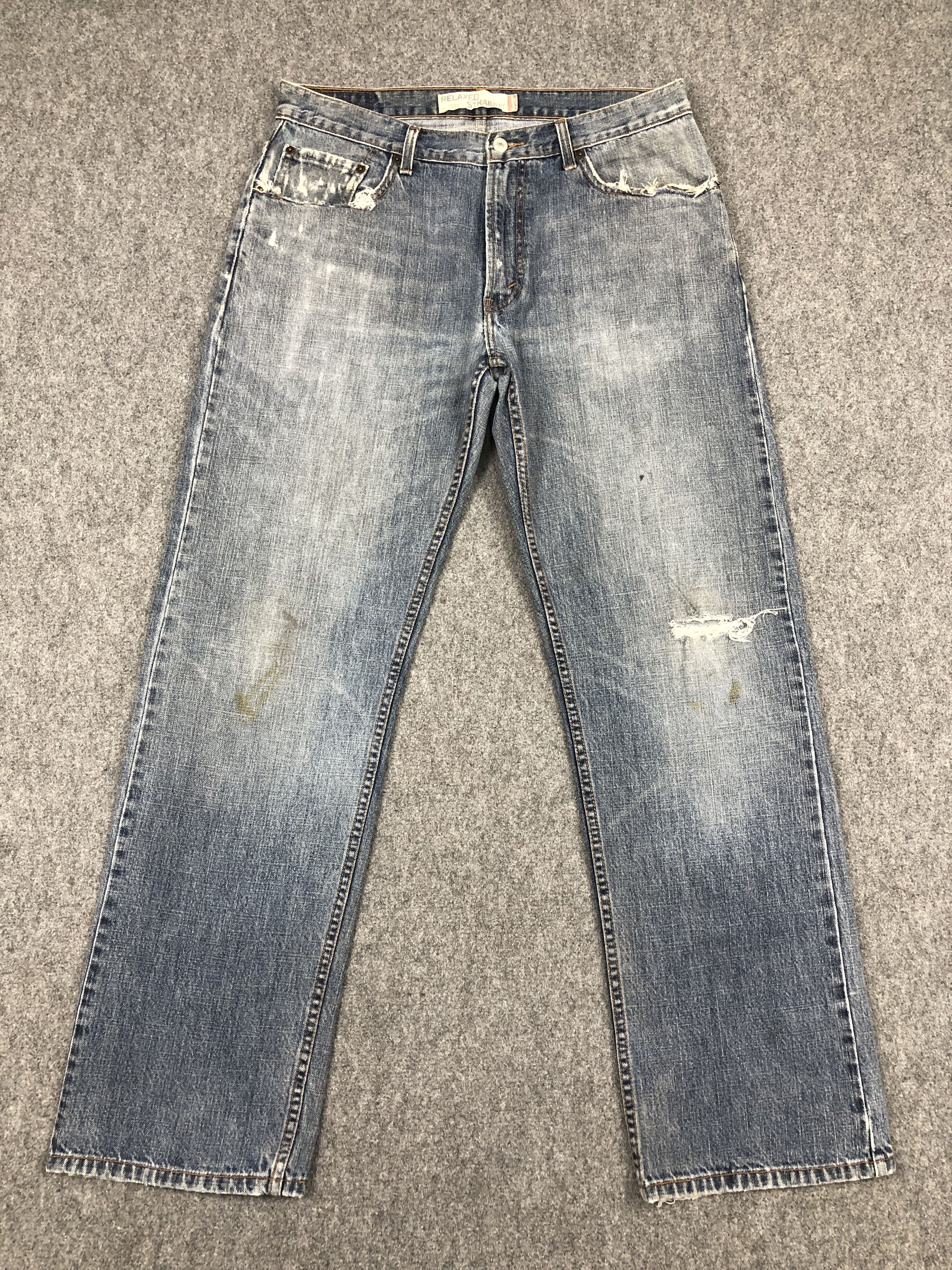 image of Levis 559 Faded Blue Jeans in Blue Denim, Men's (Size 34)