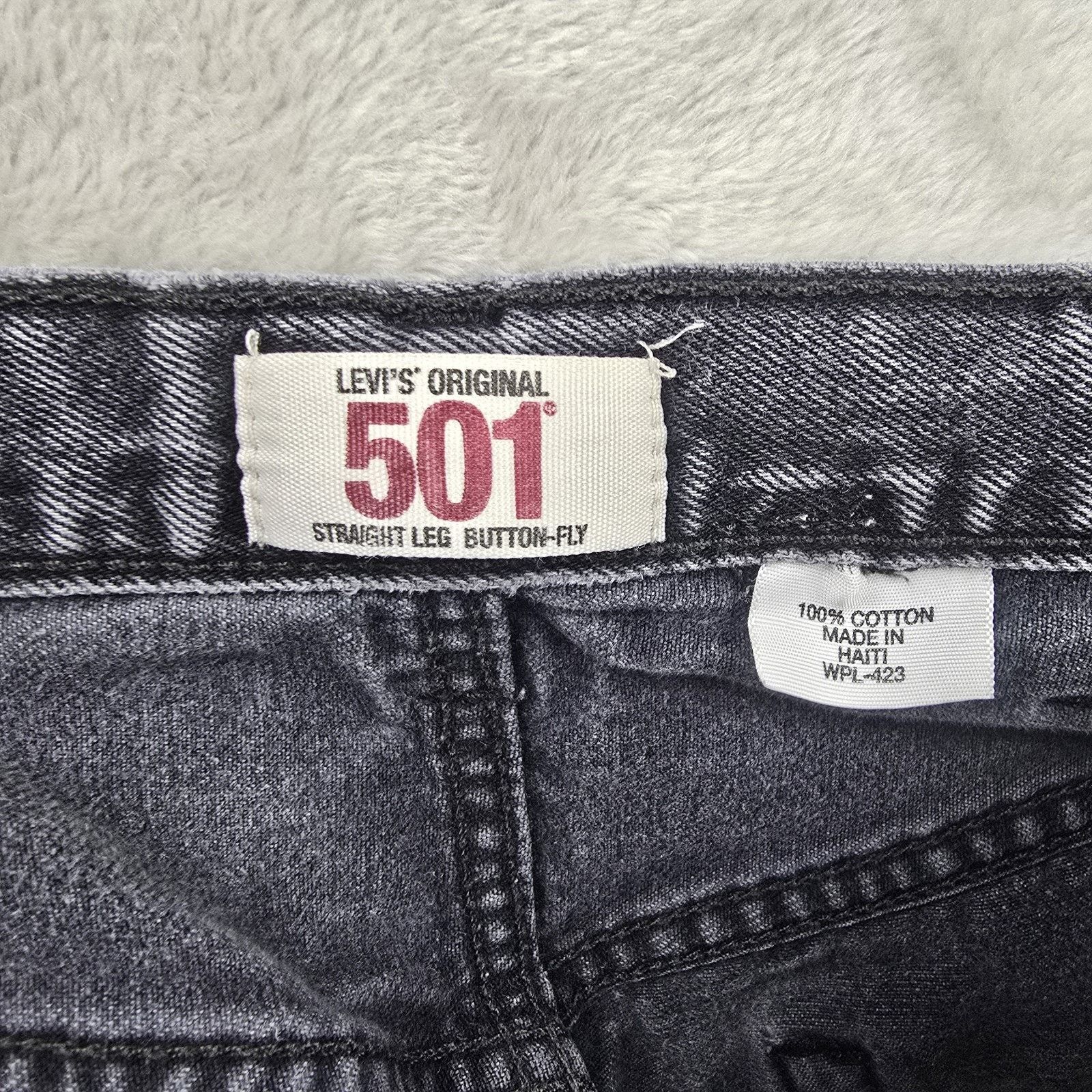 Levi's Levis 501 Jeans Mens 38x34 (Fits 34x30) Black Button Fly Y2K Size US 34 / EU 50 - 6 Thumbnail