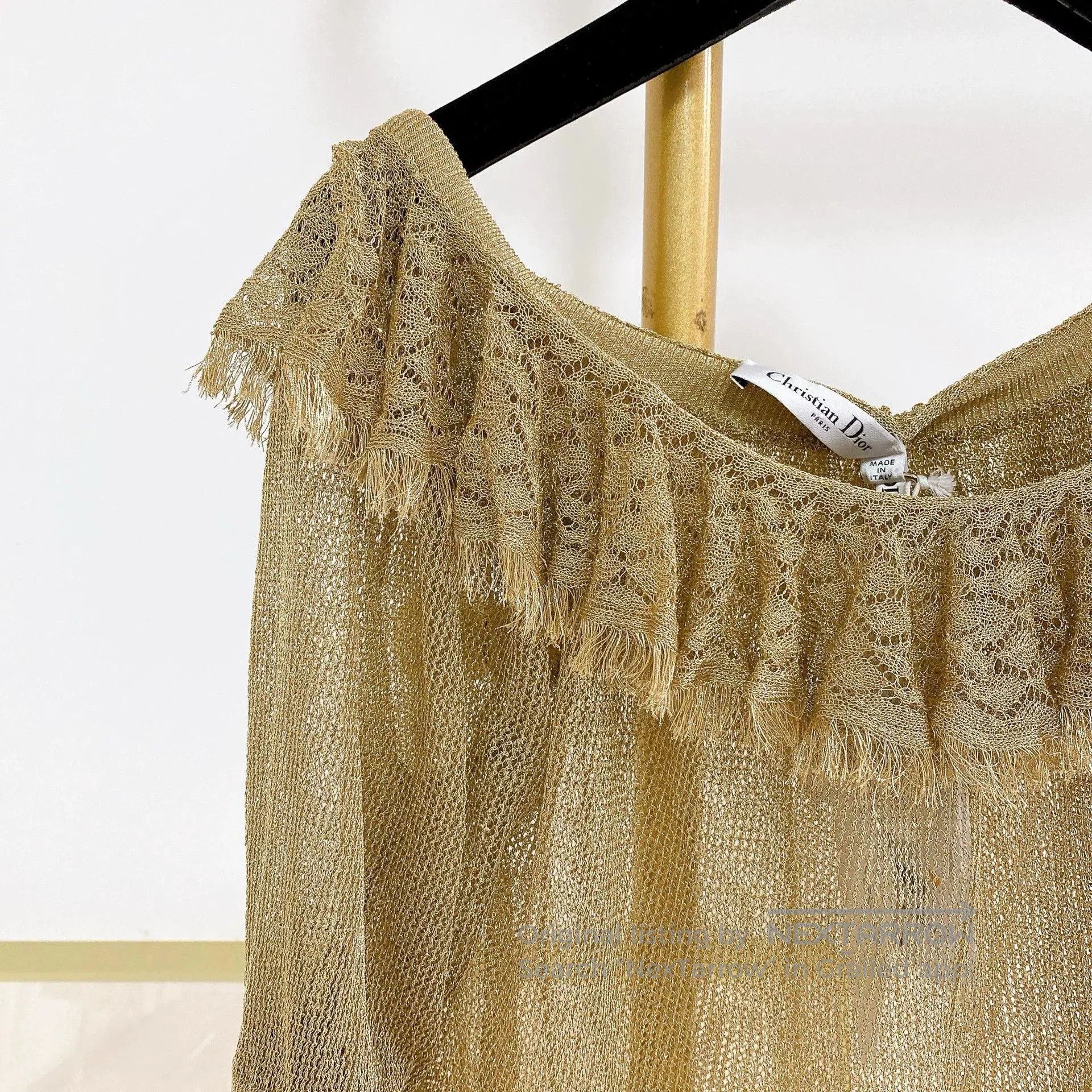 Dior DIOR Gold Mesh Top. Size XS / US 0-2 / IT 36-38 - 3 Thumbnail