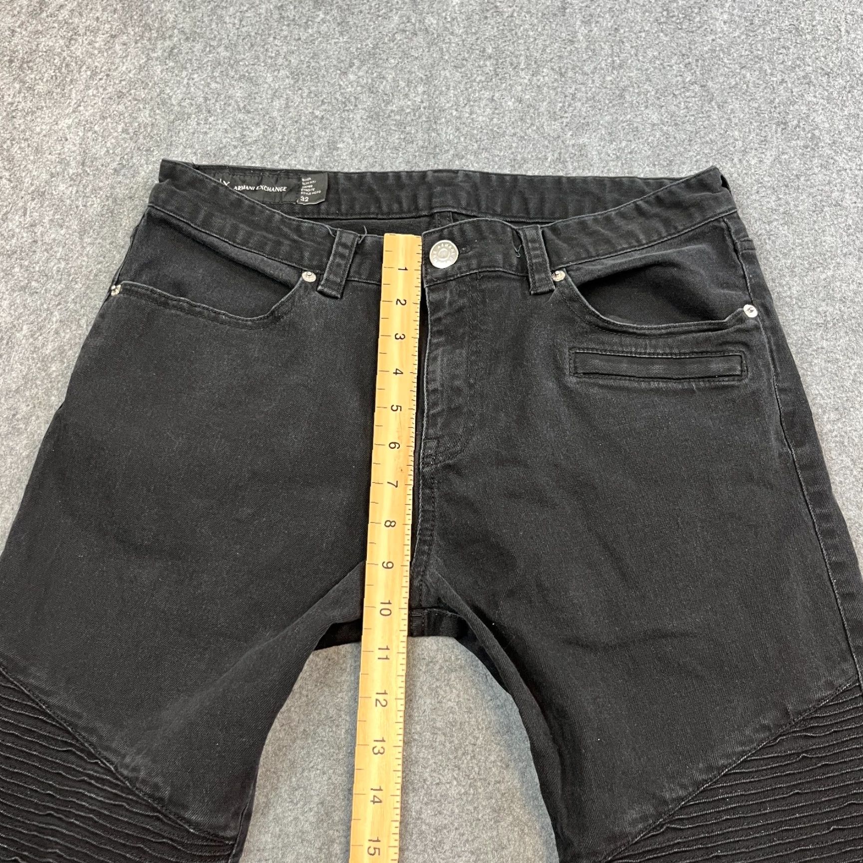 Armani Exchange Armani Exchange Jeans Mens Slim Biker 32 32 Dark Black Stretch Moto Denim Tapered 5-Pocket Size US 32 / EU 48 - 5 Thumbnail