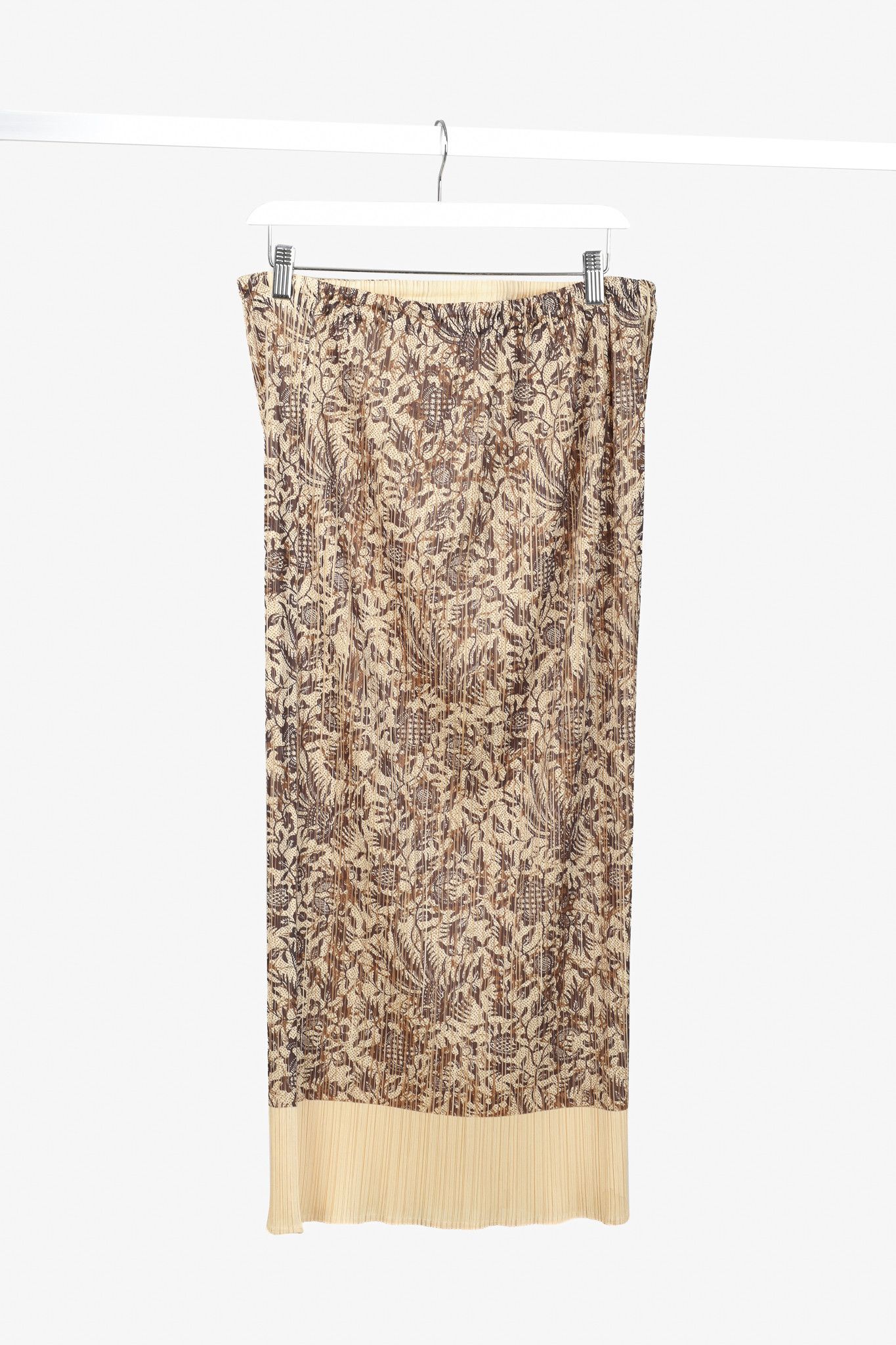 Issey Miyake Pleats Please Micro-Dot Floral Maxi Skirt