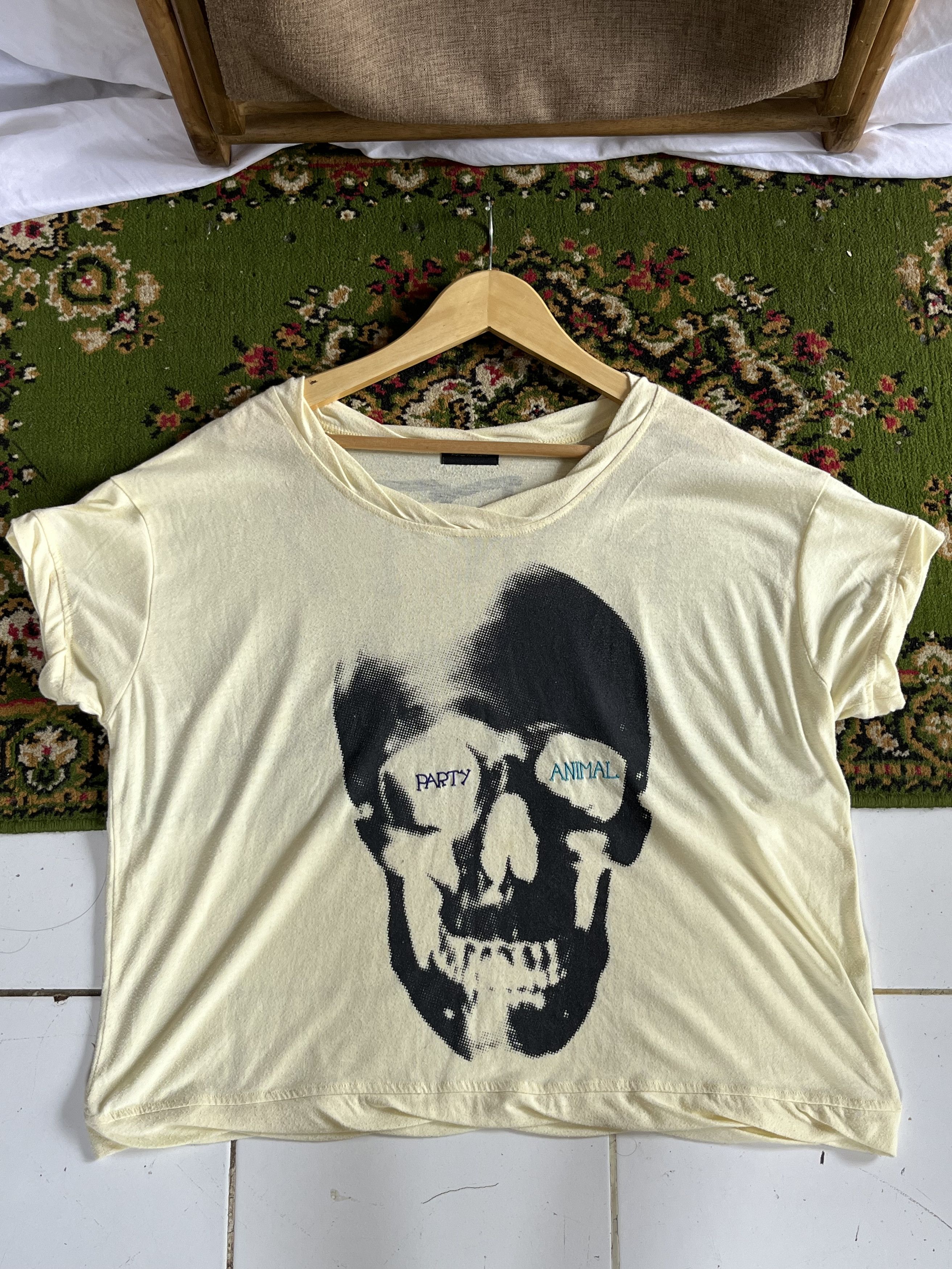 Beauty Beast × If Six Was Nine × Japanese Brand World Wide Love Skull “Party Animal” Oversized T-Shirt Size L / US 10 / IT 46 - 5 Thumbnail