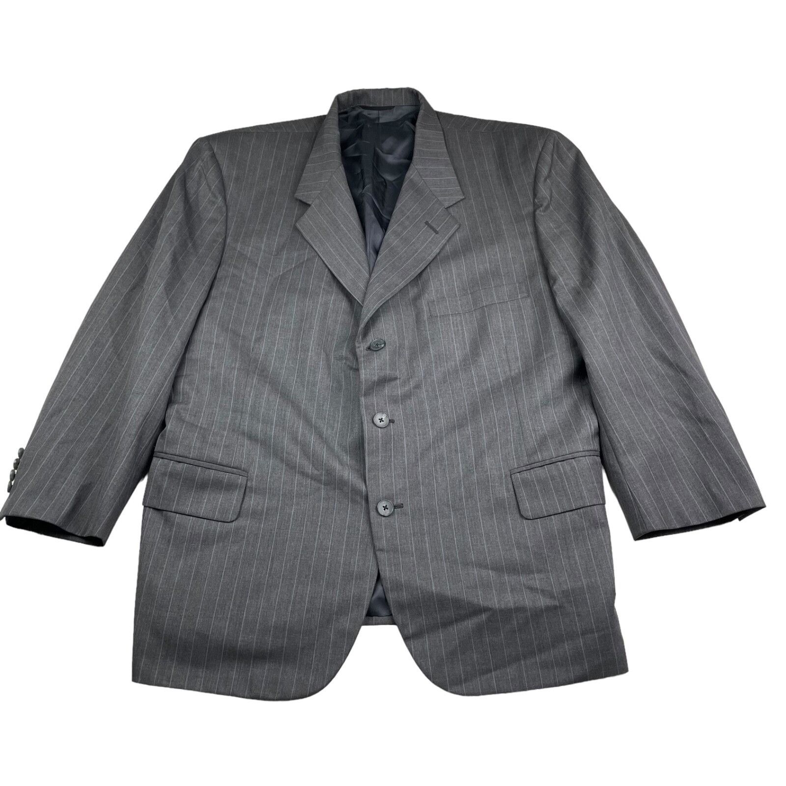 Holland & Sherry Holland & Sherry x Filo A Mano Men's Suit Gray/Blue Stripe • Size 48R - 2 Thumbnail