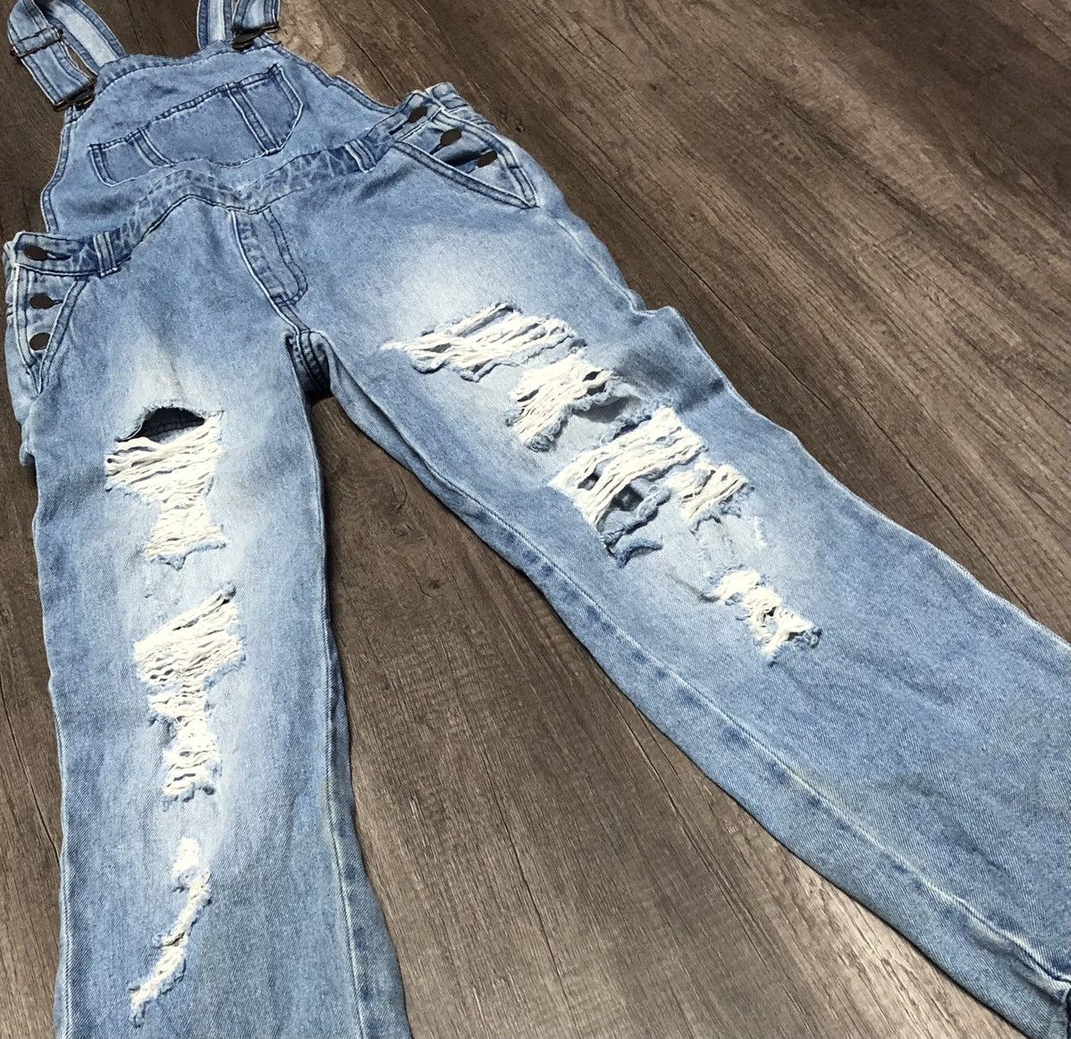 GU × Japanese Brand GU OVERALL DISTRESSED DENIM UNISEX Size US 32 / EU 48 - 4 Thumbnail