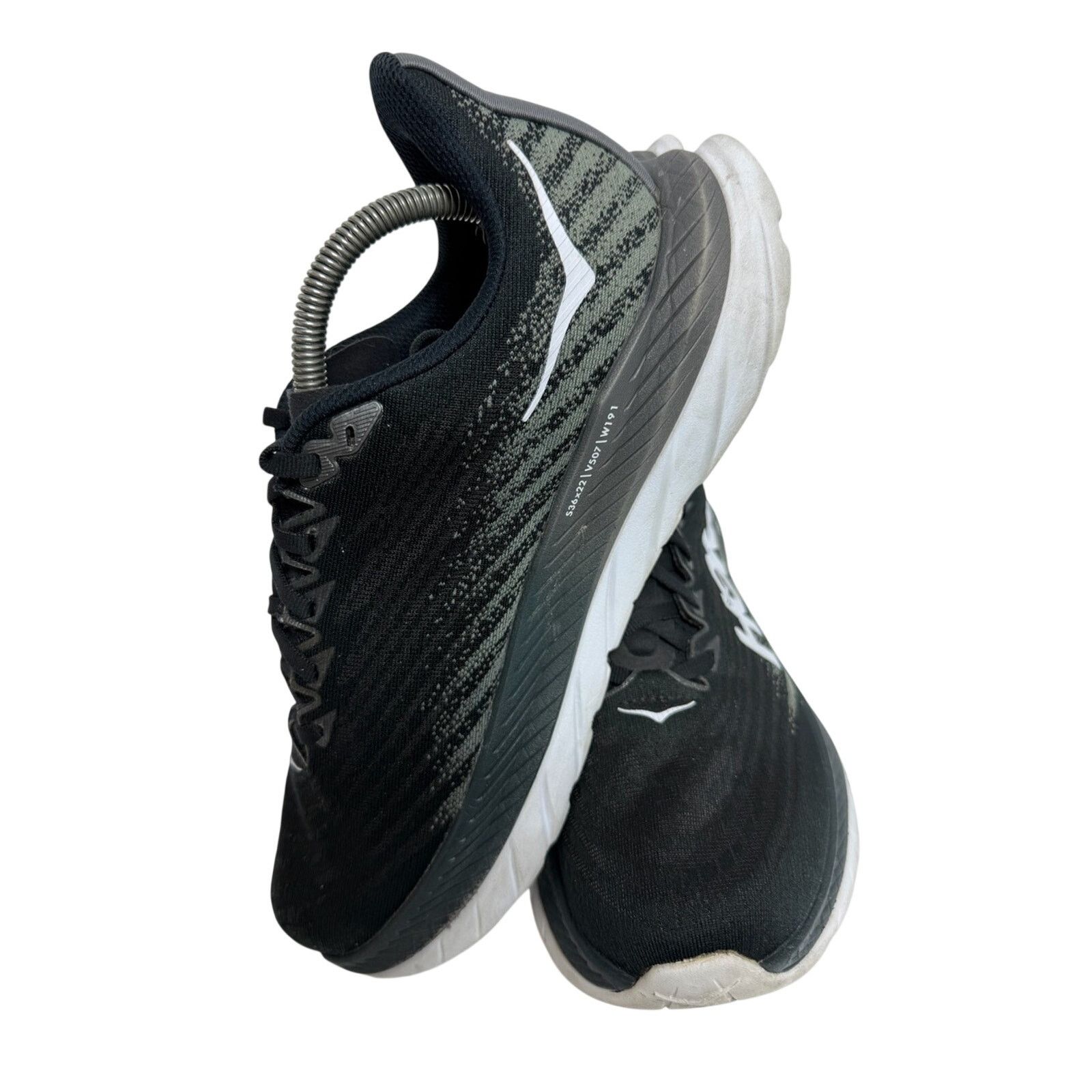 Hoka HOKA One One W Mach 5 Wide Womens Size 10.5 D Black White Size US 10.5 / IT 40.5 - 3 Thumbnail
