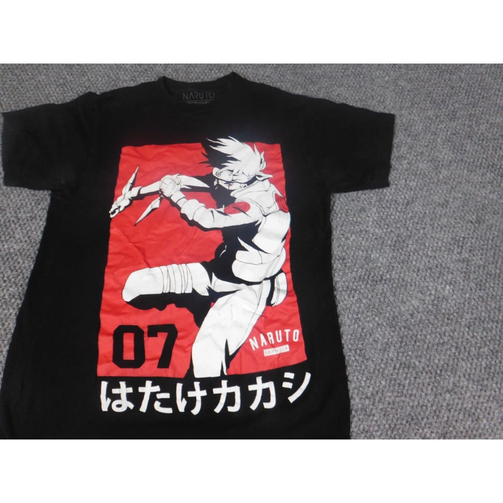 Vintage Naruto Shirt Short Sleeve Regular S Black Crew Neck Cotton Kakashi Graphic Mens Logo T-Shirt Size US S / EU 44-46 / 1 - 4 Thumbnail