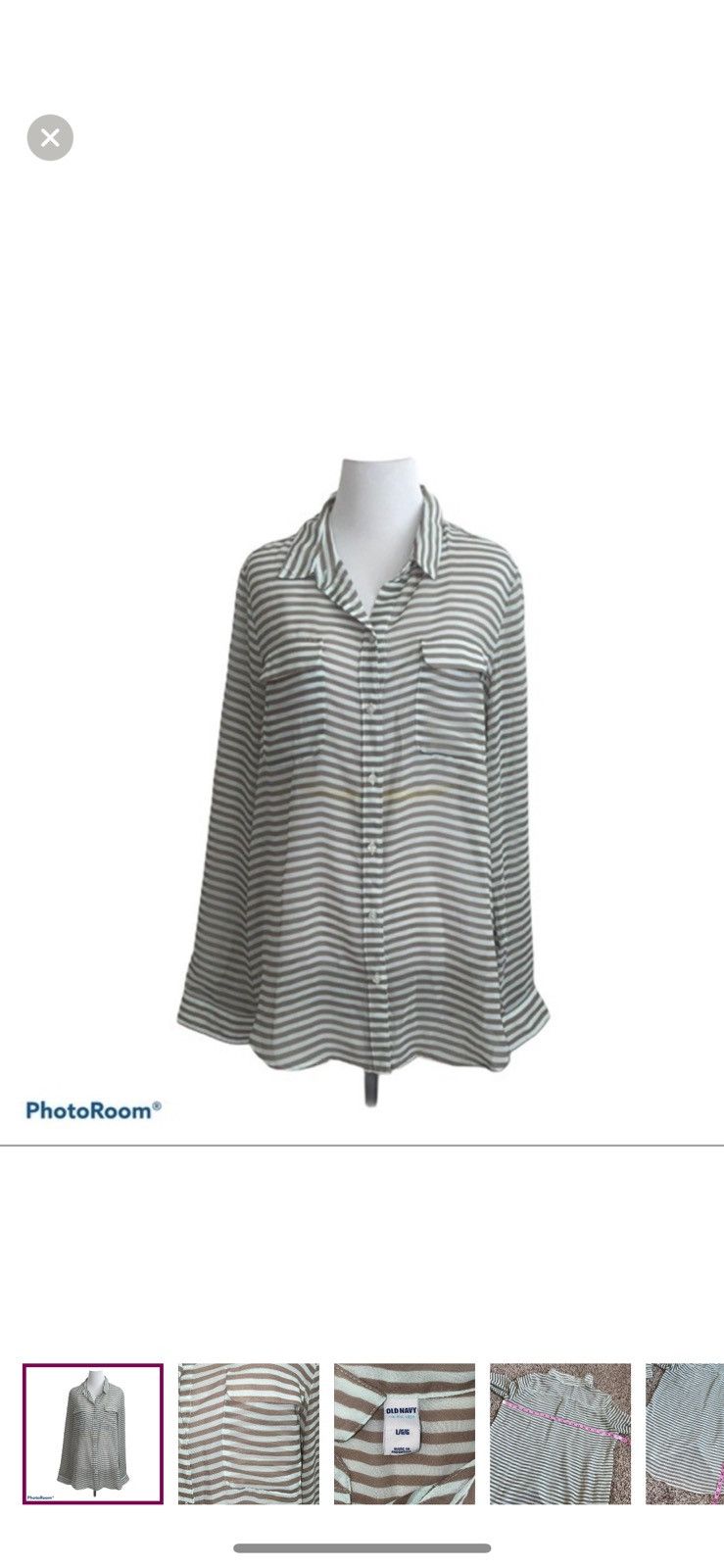 Old Navy Old navy large striped button up blouse Size L / US 10 / IT 46 - 1 Thumbnail