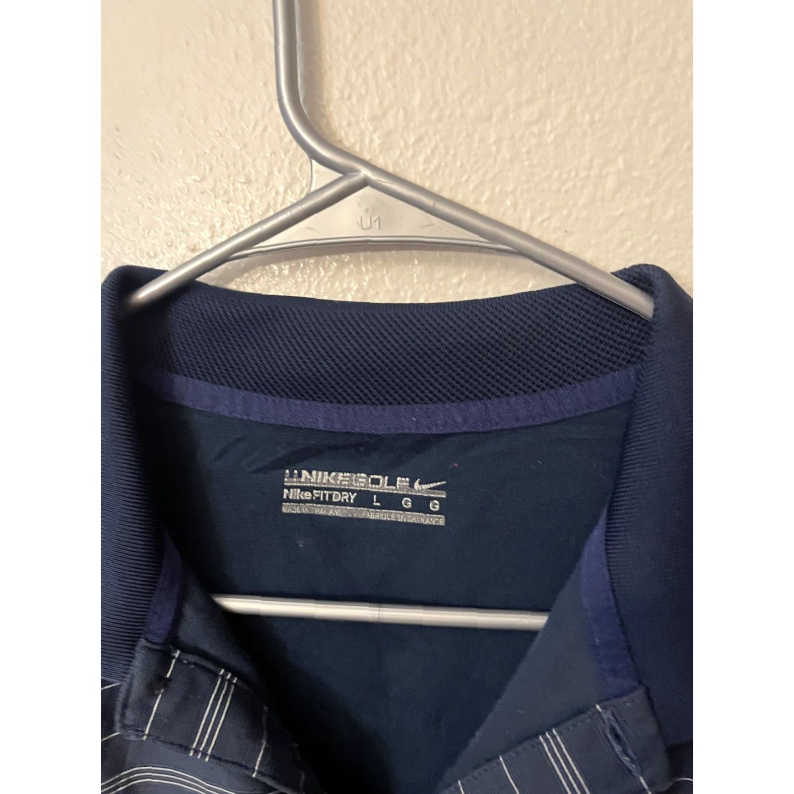 Nike Nike Golf Polo Shirt Short Sleeve Large Blue Striped Dri-FIT Logo Men Size US L / EU 52-54 / 3 - 2 Thumbnail