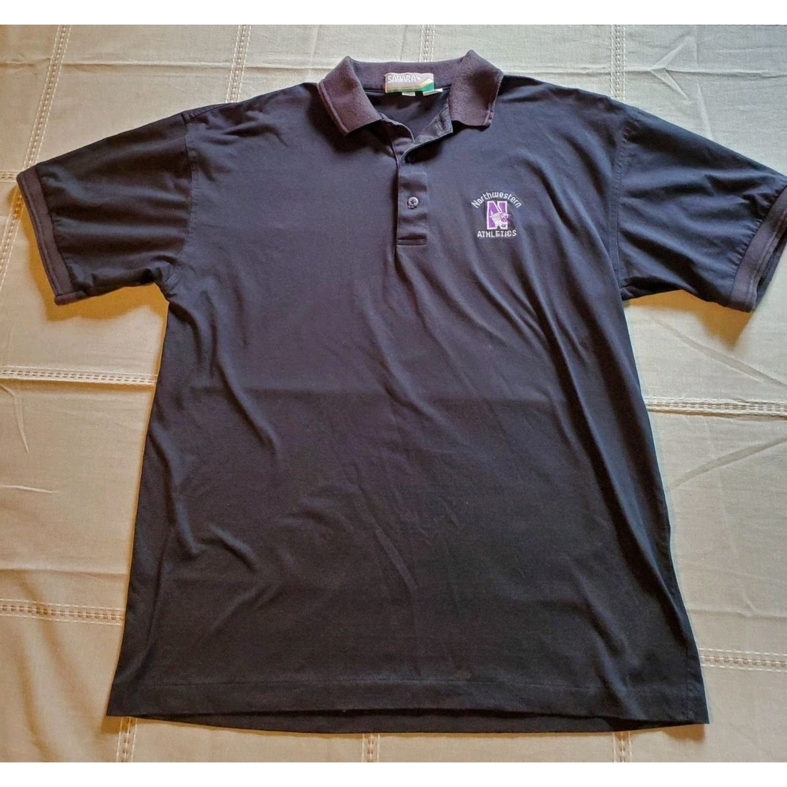 NCAA Northwestern Athletics Black Golf Polo NCAA Wildcats College Size US M / EU 48-50 / 2 - 1 Thumbnail