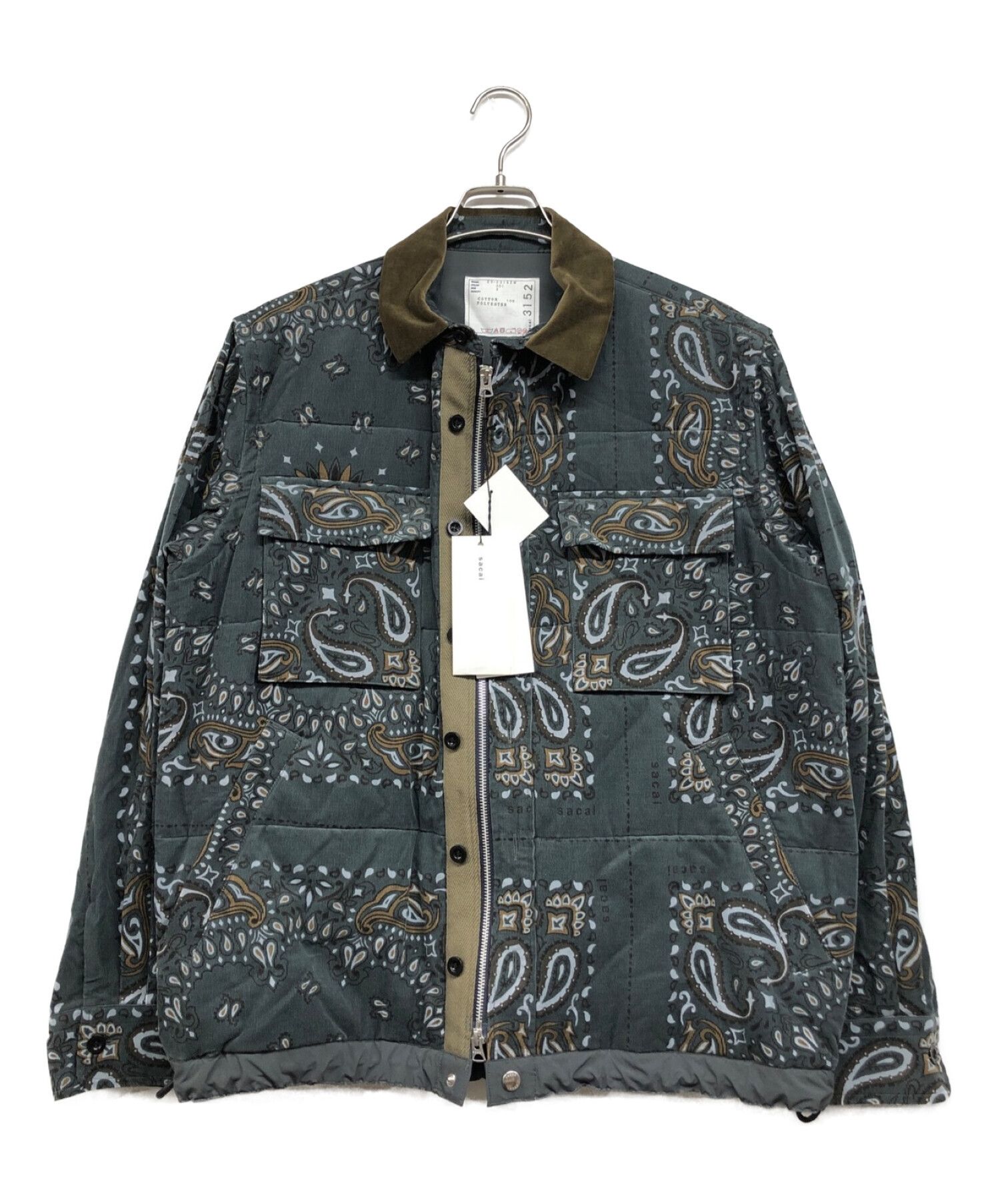 Sacai sacai Limited Bandana Print Blouson 23-03152M Green Size 2  