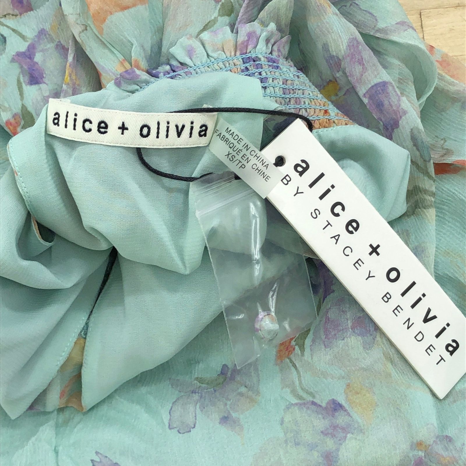 Alice + Olivia Alice + Olivia Sz XS Top Annmarie Smocked High Neck Tank NEW Size XS / US 0-2 / IT 36-38 - 12 Thumbnail