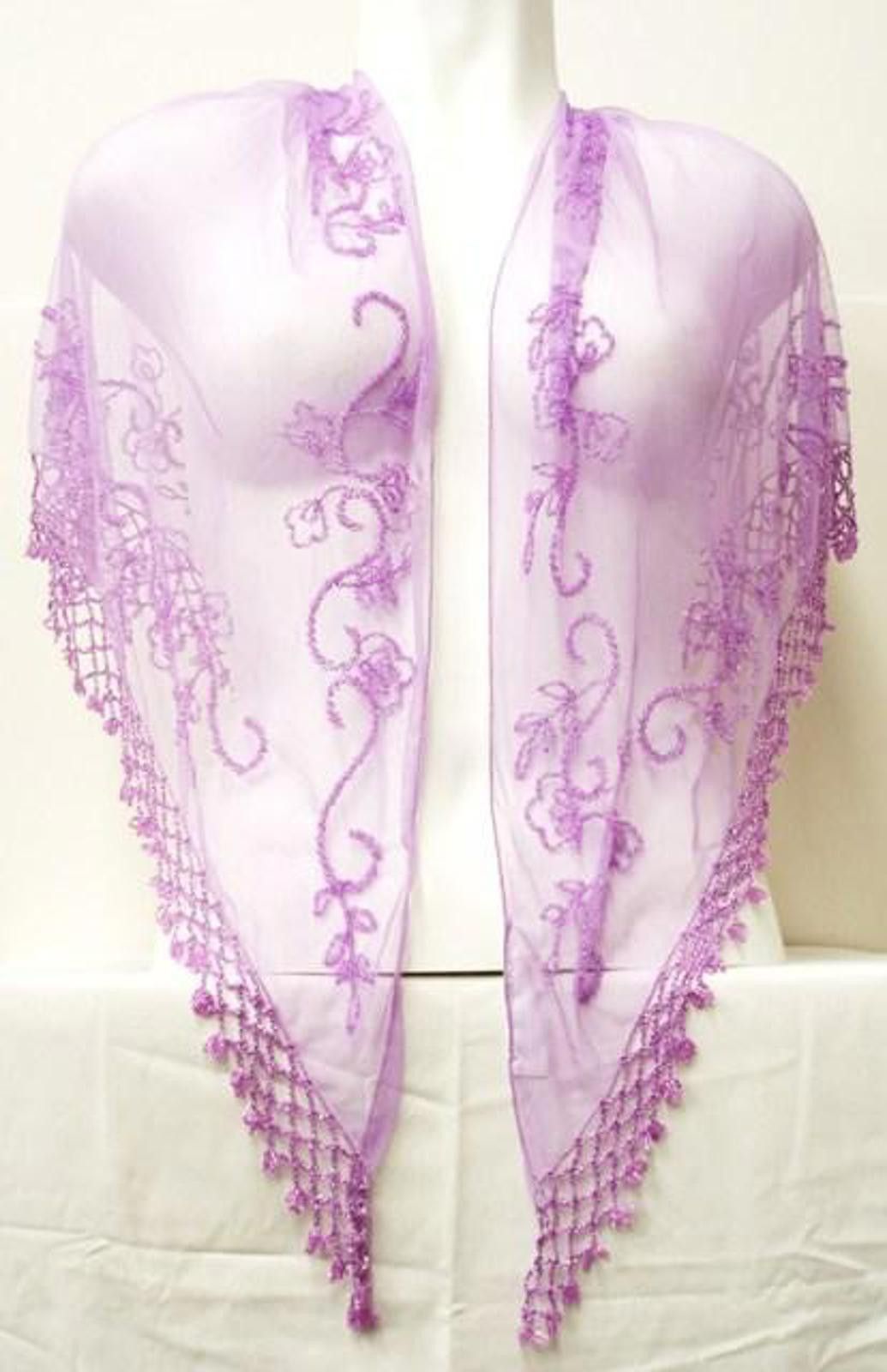 Designer Sequin Shawl/Wrap Lavender Size ONE SIZE - 1 Preview