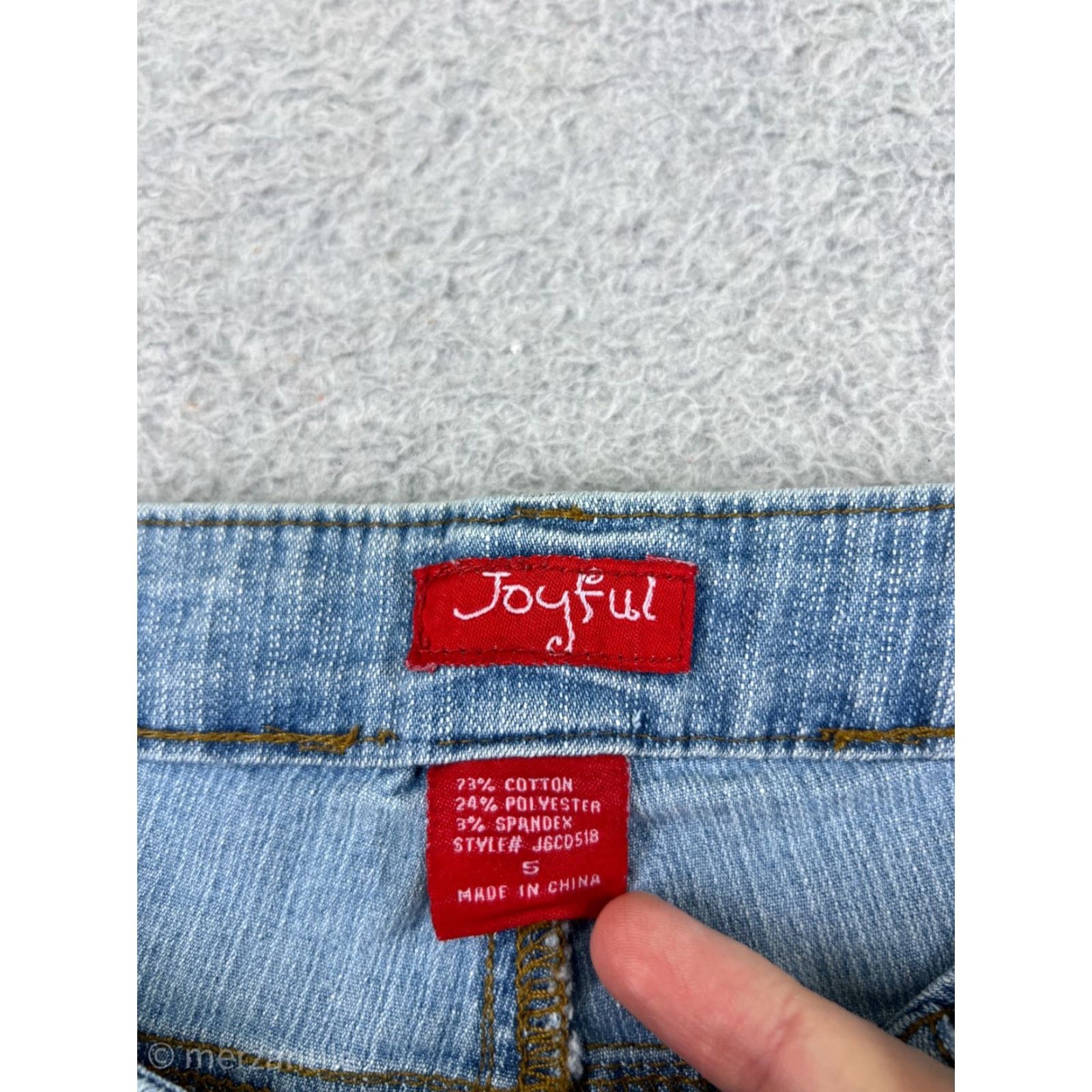 Denime Joyful Jeans Womens 5 Blue Denim Capri Embroidered Embellished Cross Size 27" / US 4 / IT 40 - 4 Thumbnail