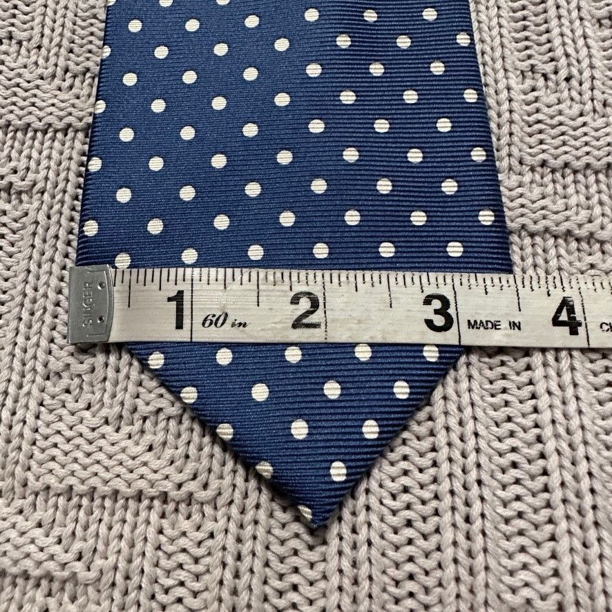 Paul Fredrick Paul Fredrick navy and cream polka dot Italian silk tie Size ONE SIZE - 5 Thumbnail