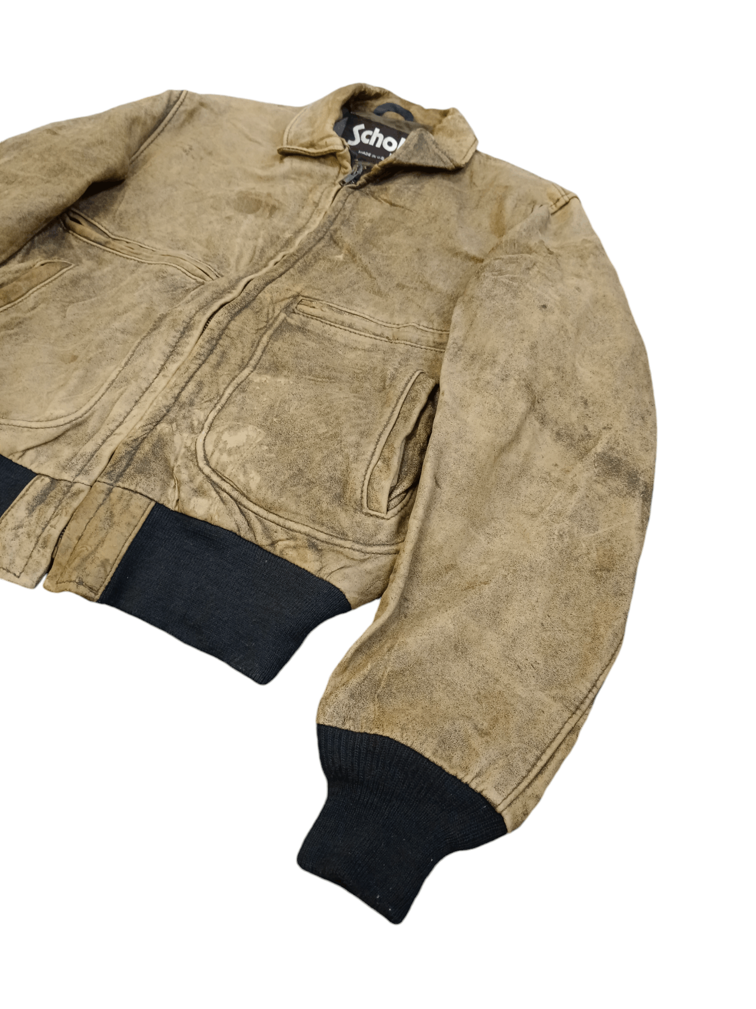 Schott THRASHED🔥SCHOTT SOFT LEATHER JACKET(SIZE TAG 40) Size US M / EU 48-50 / 2 - 3 Thumbnail