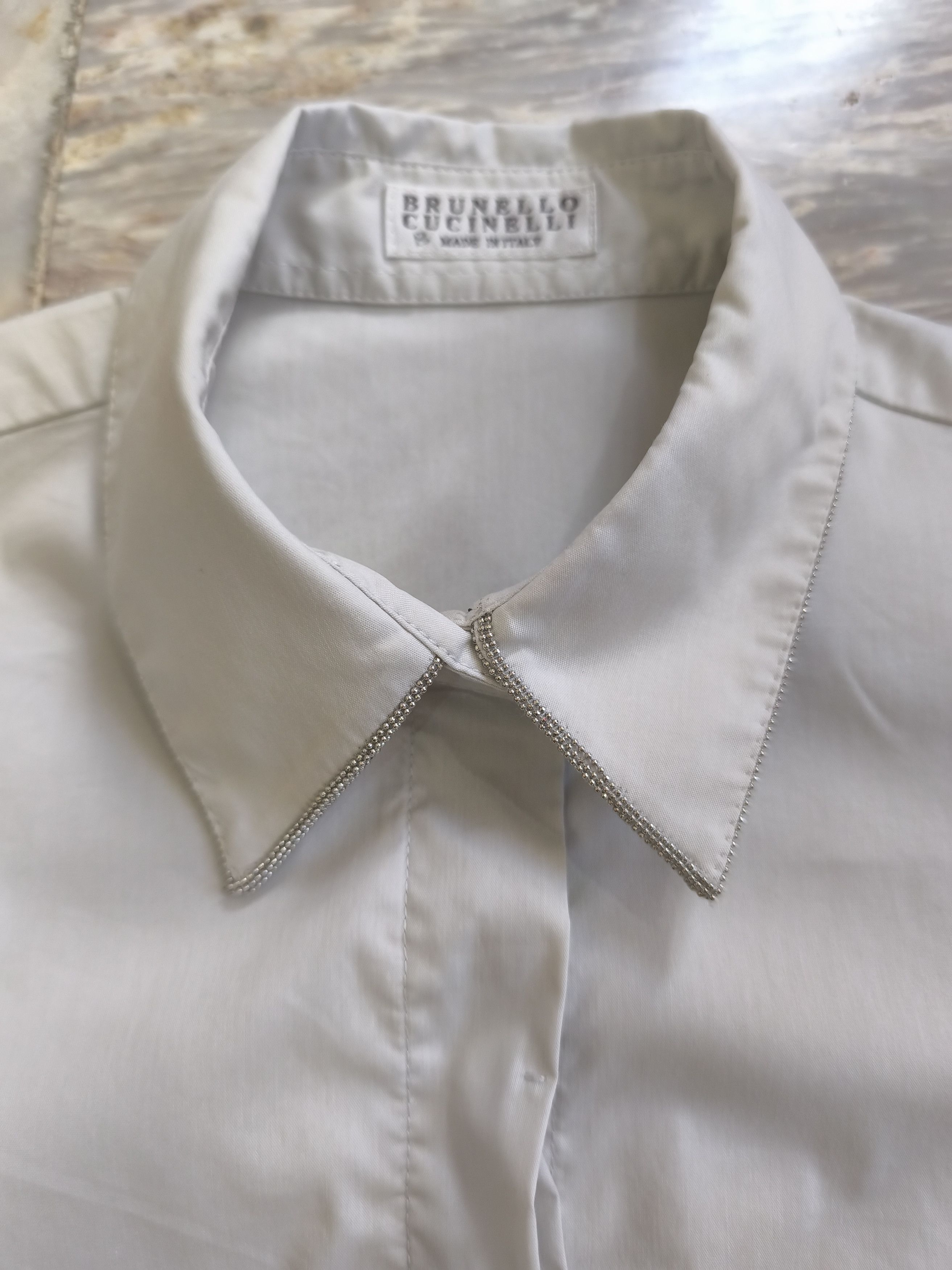 Brunello Cucinelli Brunello Cucinelli White blouse with monil chain Size S / US 4 / IT 40 - 4 Thumbnail