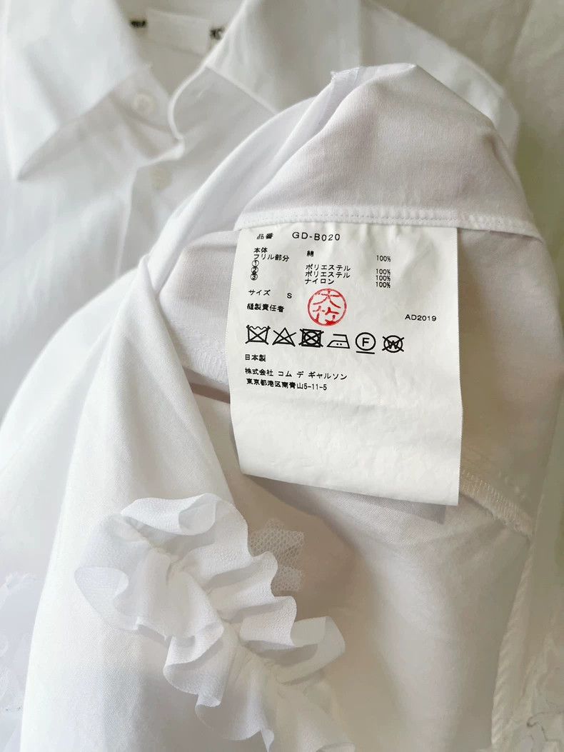 Comme des Garcons Comme Des Garcons Long Sleeve Pointed Collar Shirt Top wit Size S / US 4 / IT 40 - 9 Thumbnail
