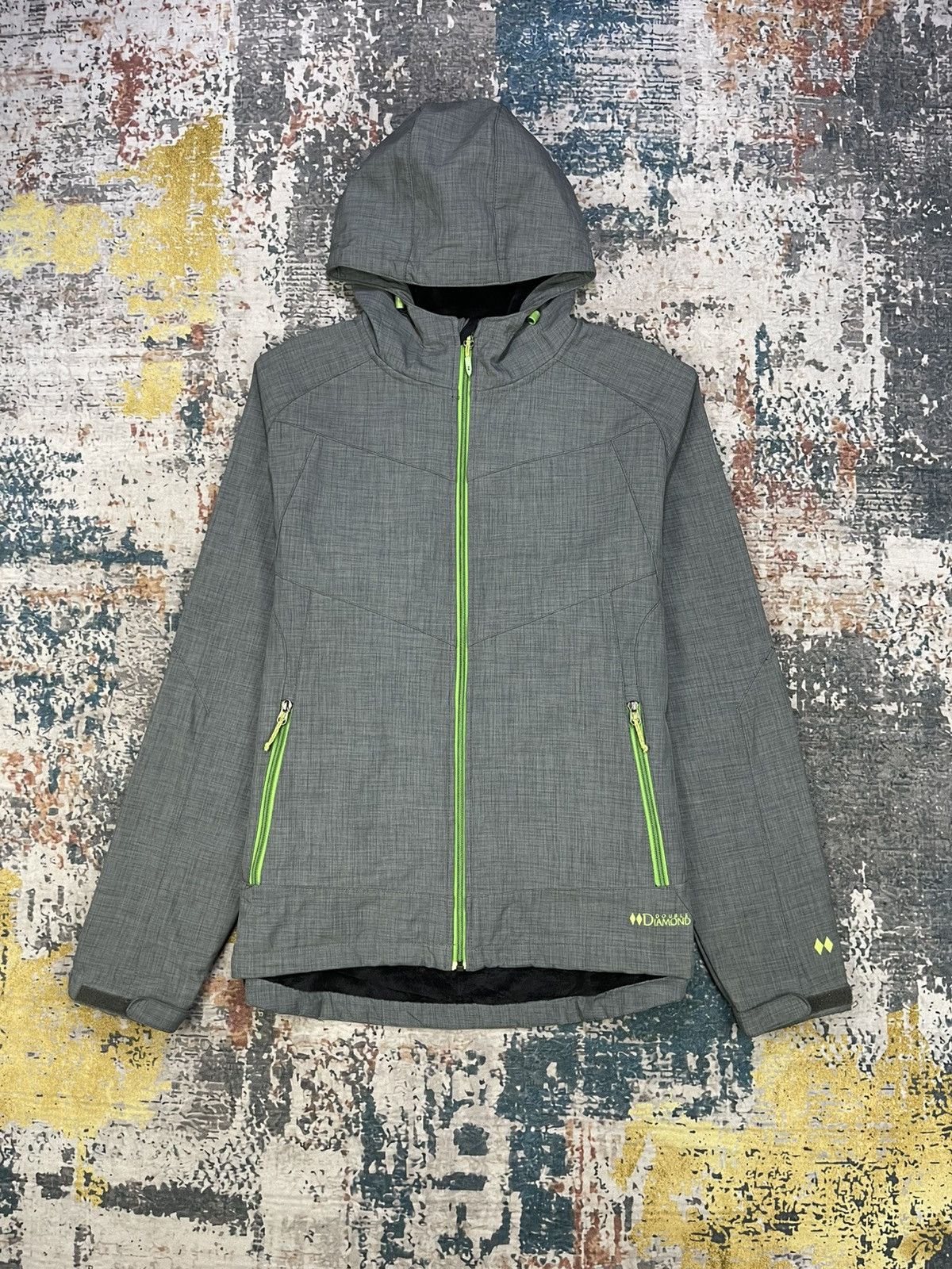 Japanese Brand Double Diamond Softshell Neon Grey Jacket Size US M / EU 48-50 / 2 - 8 Thumbnail