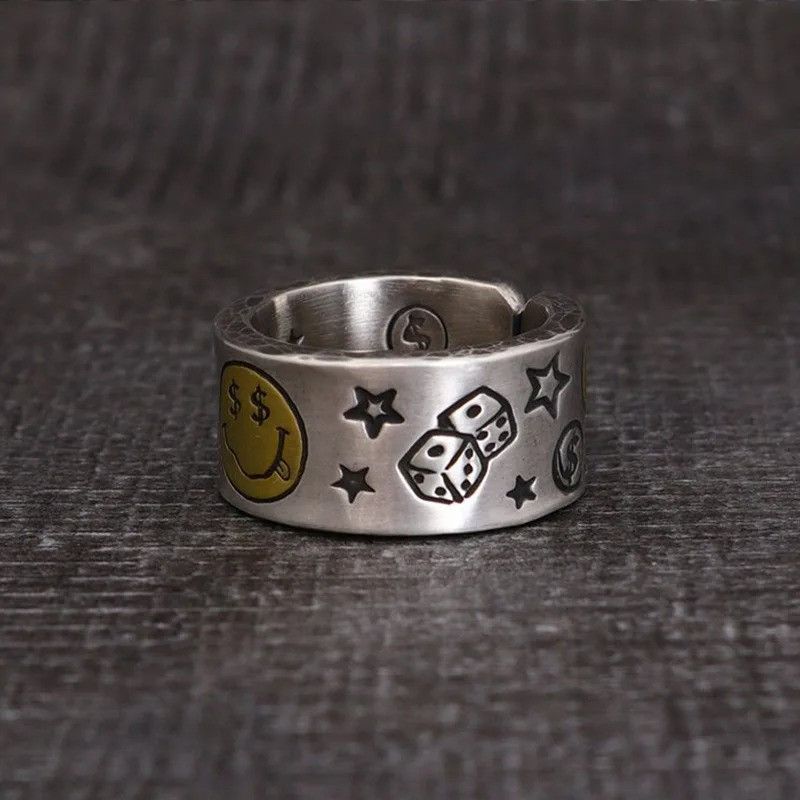 Japanese Brand Retro Yellow Face Ring Size ONE SIZE - 5 Thumbnail