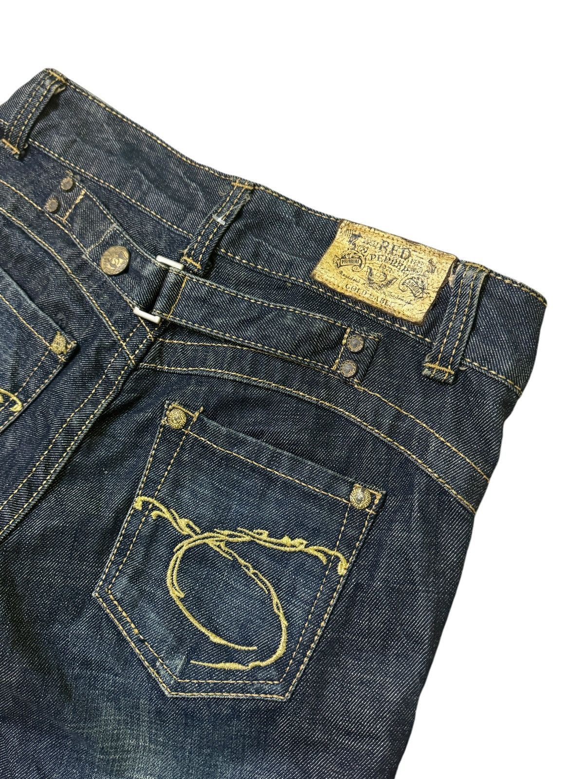 Hysteric Glamour WIDE LEG REDPEPPER BUCKLE BACK STUDDED CLAW MARKS NICE DENIM Size US 29 - 12 Thumbnail
