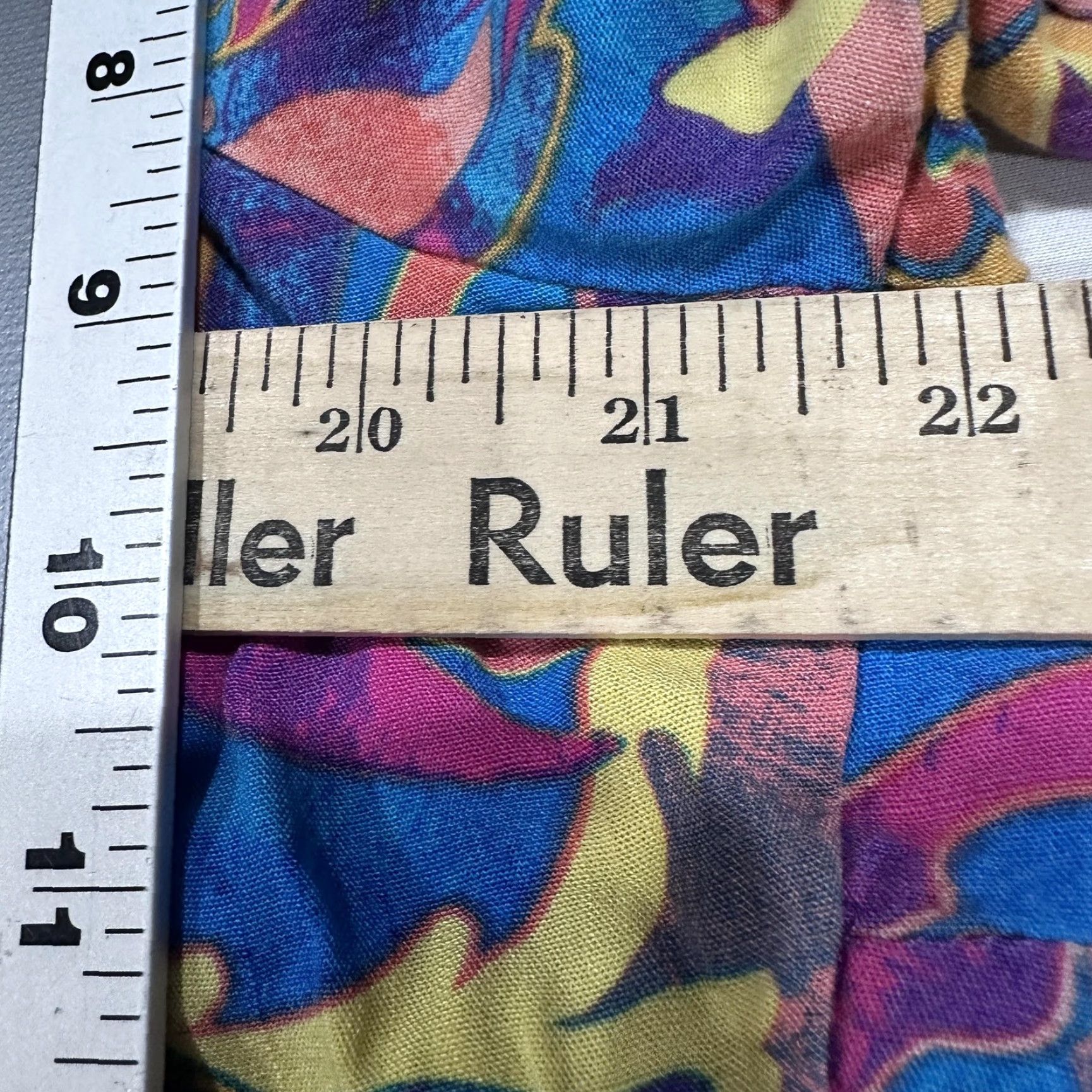 Vintage Terra & Sky Blouse Womens Plus 1X Blue Yellow Pink Puff Sleeve Scoop Neck Tunic Floral Ruffle Elastic Waist Casual Pullover Size XL / US 12-14 / IT 48-50 - 7 Thumbnail