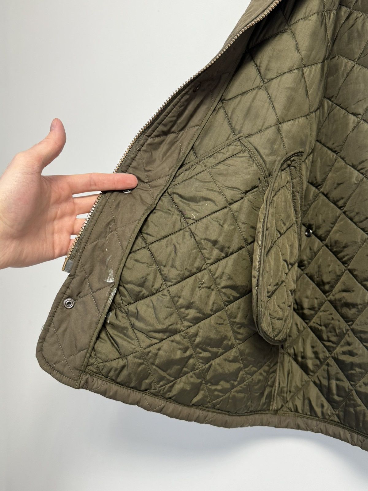 Barbour men's Barbour Chelsea Sportquilt Quilted Olive Field Jacket Size US XL / EU 56 / 4 - 12 Thumbnail