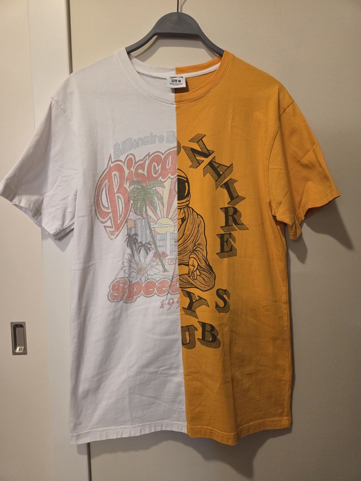 Billionaire Boys Club Billionaire Boys Club Split Graphic Tee White Gold Size M Size US M / EU 48-50 / 2 - 1 Thumbnail