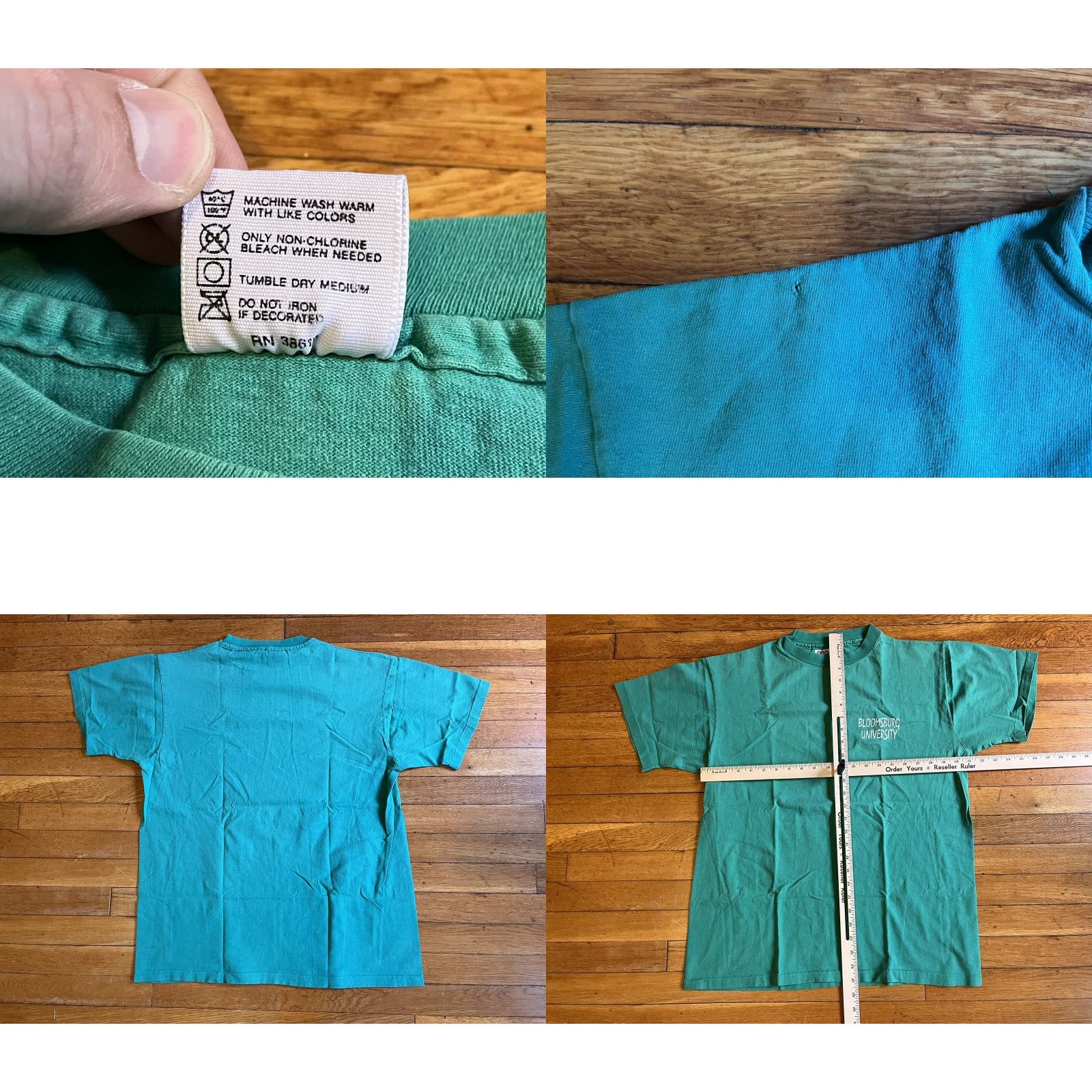 Anvil VINTAGE Anvil Bloomsburg University Shirt Mens XL Green 90s College Crew Neck Short Sleeve Jersey Cotton Logo T-Shirt Size US XL / EU 56 / 4 - 8 Thumbnail