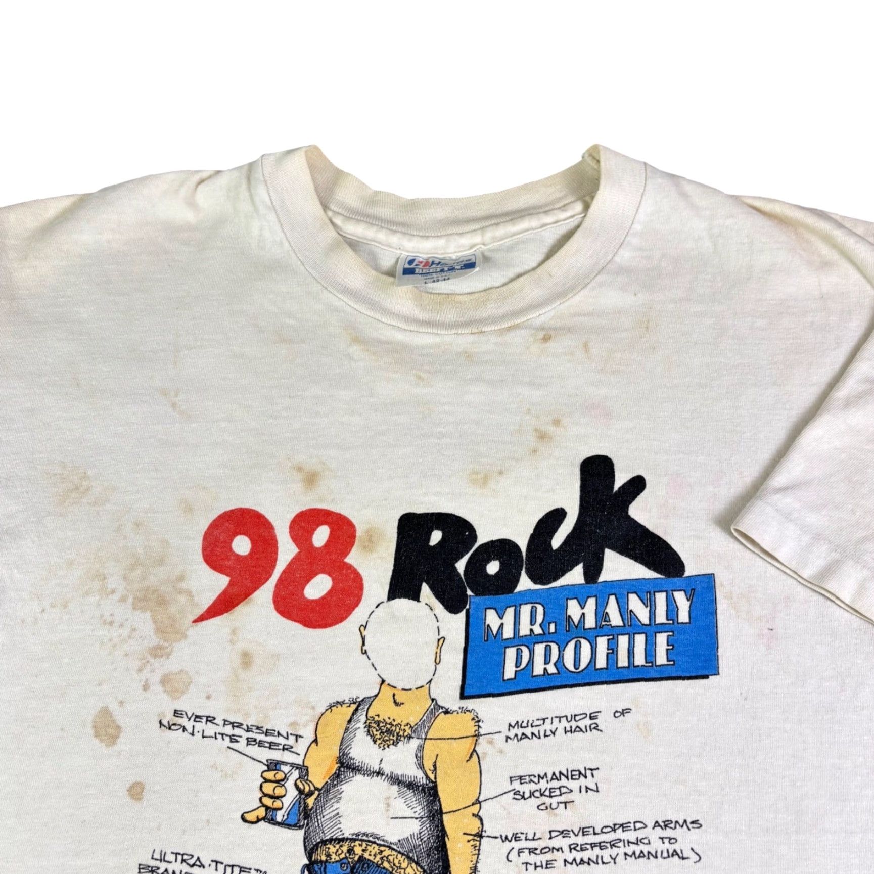 Hanes VINTAGE Rock Mr Manly Profile T-Shirt Hanes Beefy-T Single Stitch Large Size US L / EU 52-54 / 3 - 2 Thumbnail