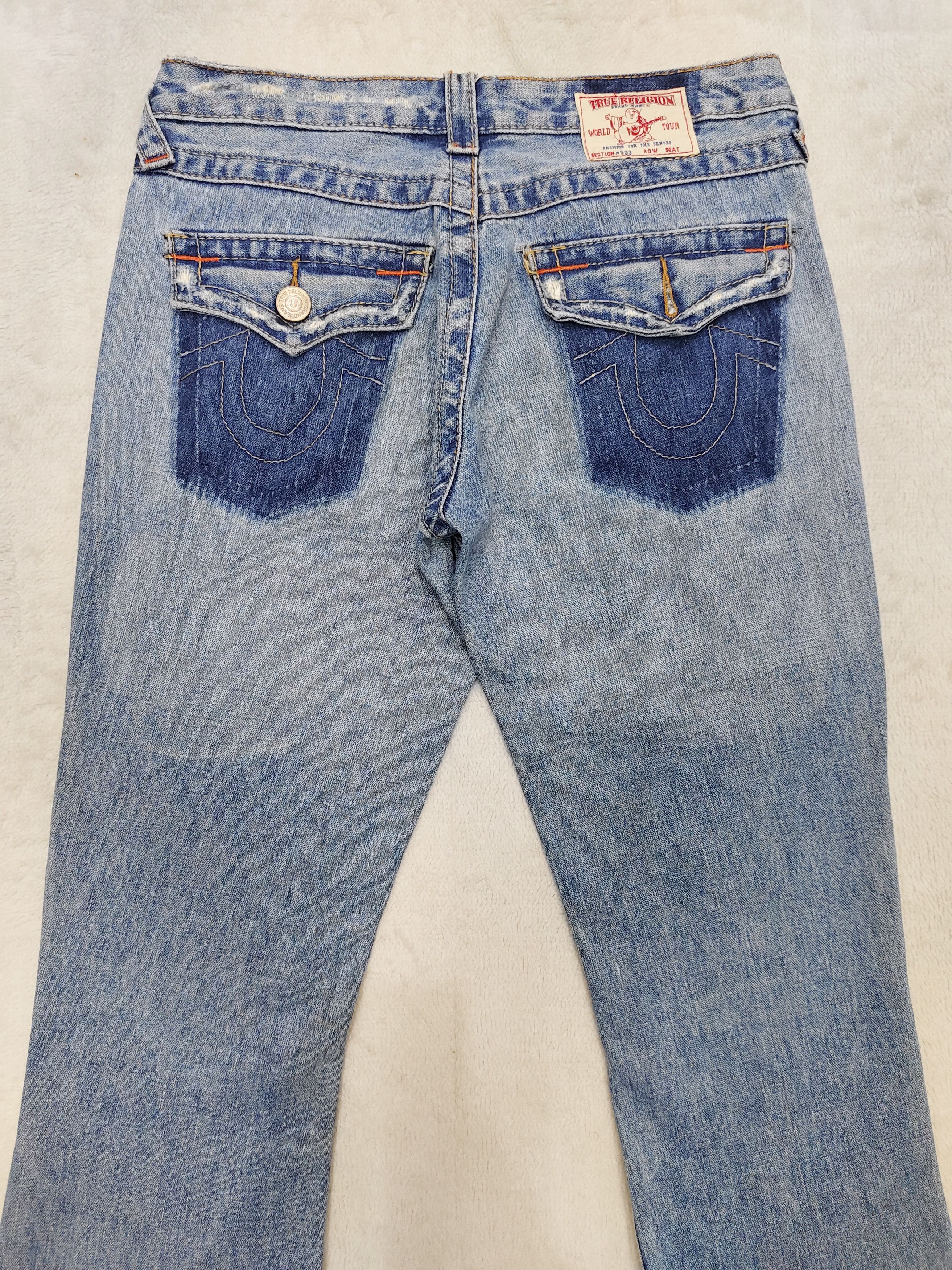 True Religion True Religion- Y2K Ghost Pocket Pacthwork Distressed Flare Size 29" - 5 Thumbnail