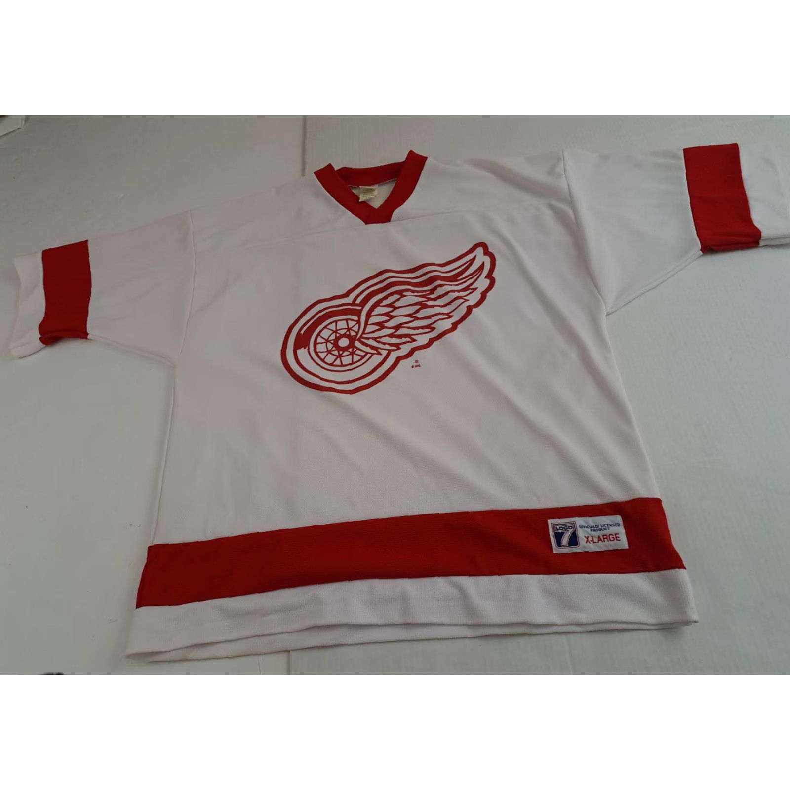 Logo 7 VINTAGE Logo 7 Sweatshirt Hockey Embroidered Jersey 2XL Red USA Made Men Pullover Zip Size US XXL / EU 58 / 5 - 4 Thumbnail