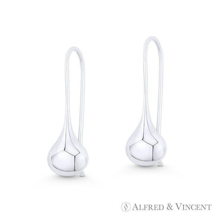 Other Hollow 1" Polished Tear-Drop / Dangle Hook-Post Earrings Size ONE SIZE - 1 Preview