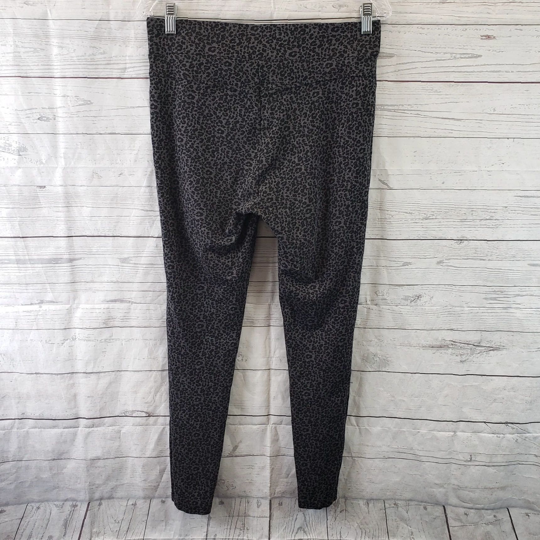 Loft LOFT Ann Taylor Womens Ponte Knit Leggings Sz Medium Black Gray Animal Print Size 32" / US 10 / IT 46 - 3 Thumbnail