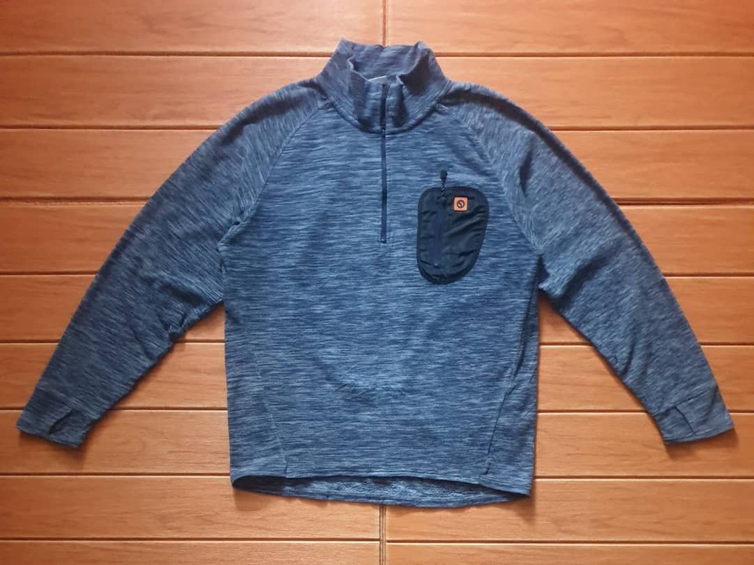 Japanese Brand Outdoor blue colour half zipper Longsleeve shirt Size US L / EU 52-54 / 3 - 1 Thumbnail