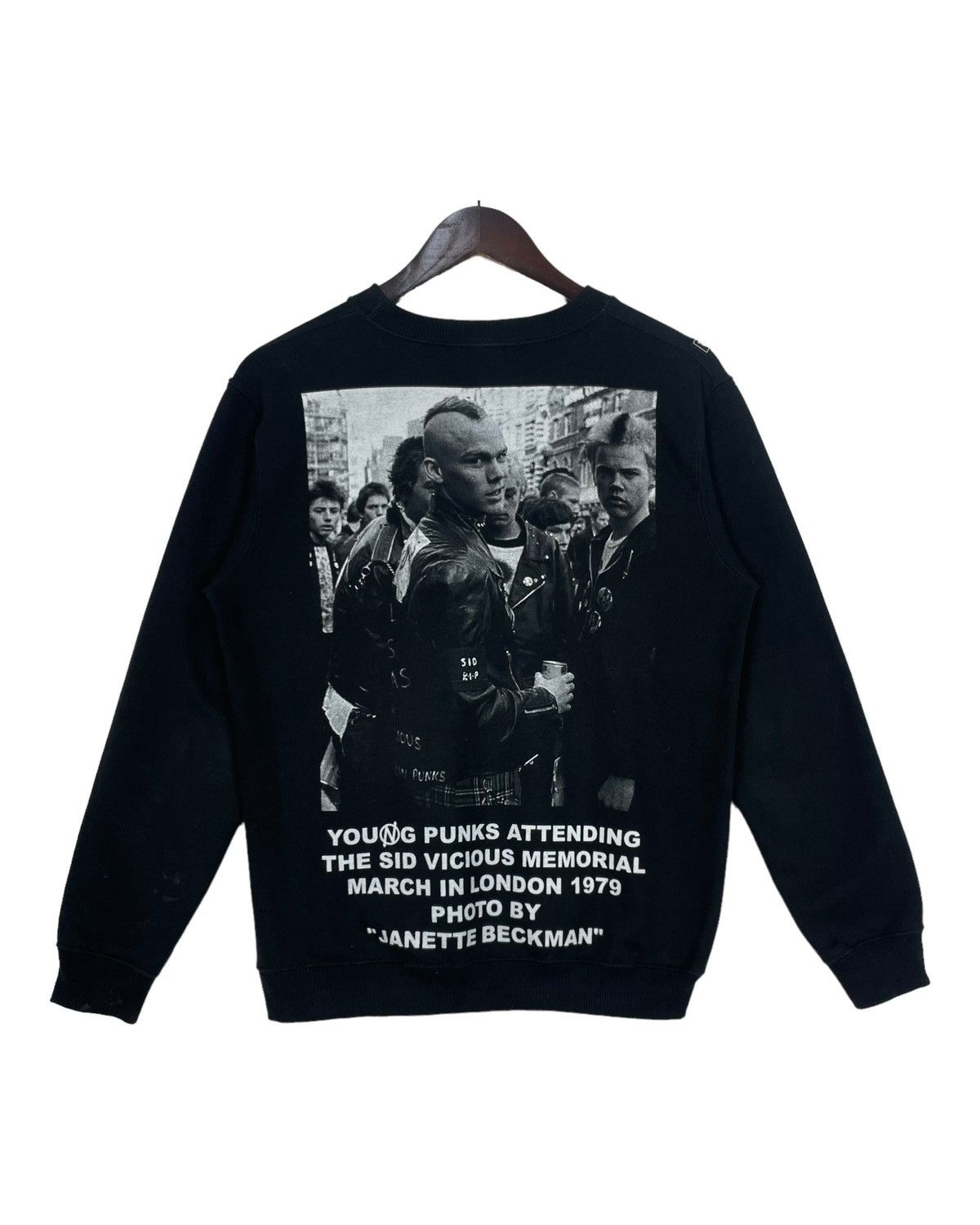 image of Band Tees Drug Kill Punk Sid Visious March London Sweatshirt Bootleg in Black, Men's (Size Small)