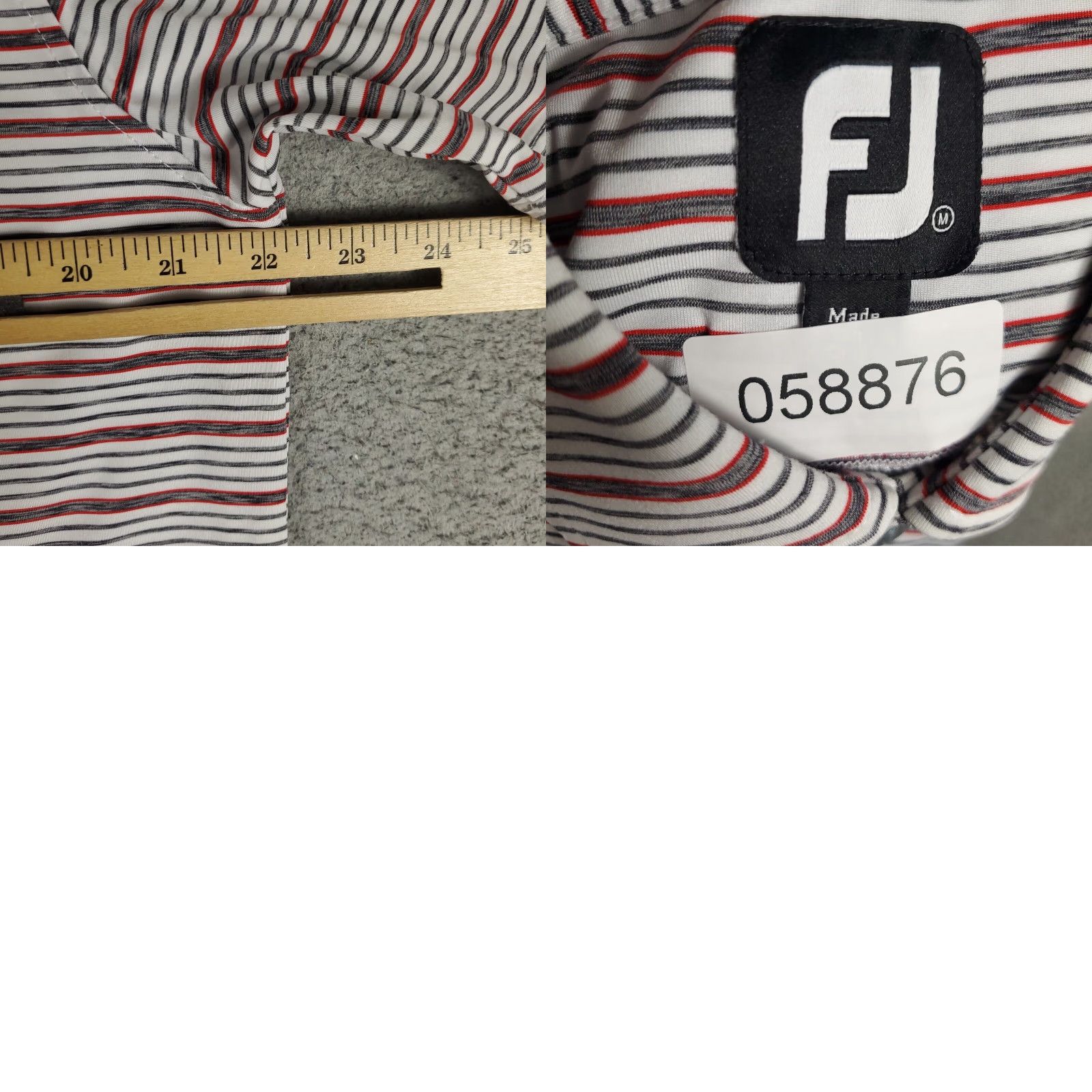 Footjoy FJ Polo Shirt Mens M Red Striped Golf Casual Short Sleeve Shirt Size US M / EU 48-50 / 2 - 8 Thumbnail