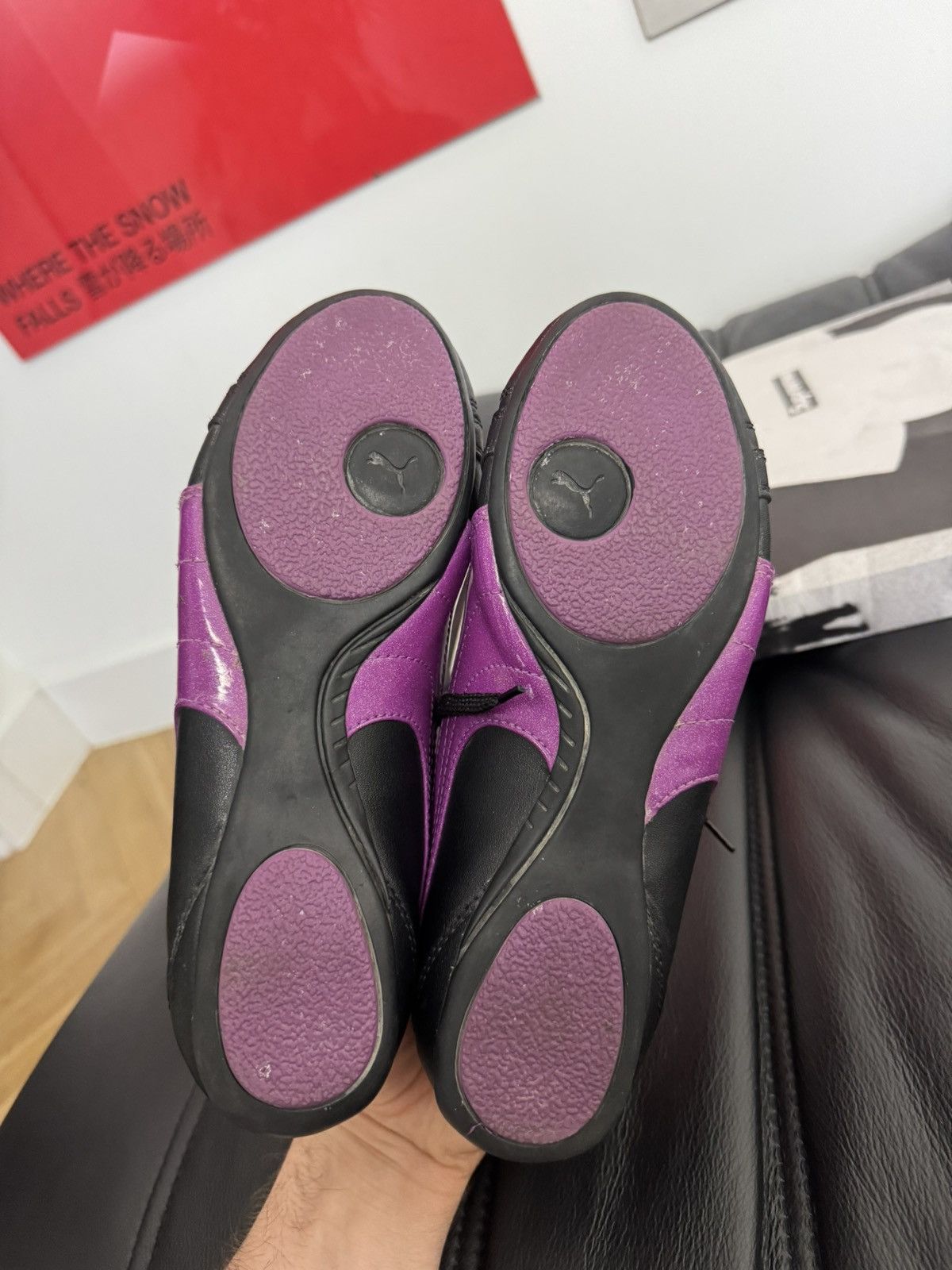 Puma Puma Speed Leather Hype Low Shoes Black Purple Vintage Y2k Size US 6 / IT 36 - 6 Thumbnail